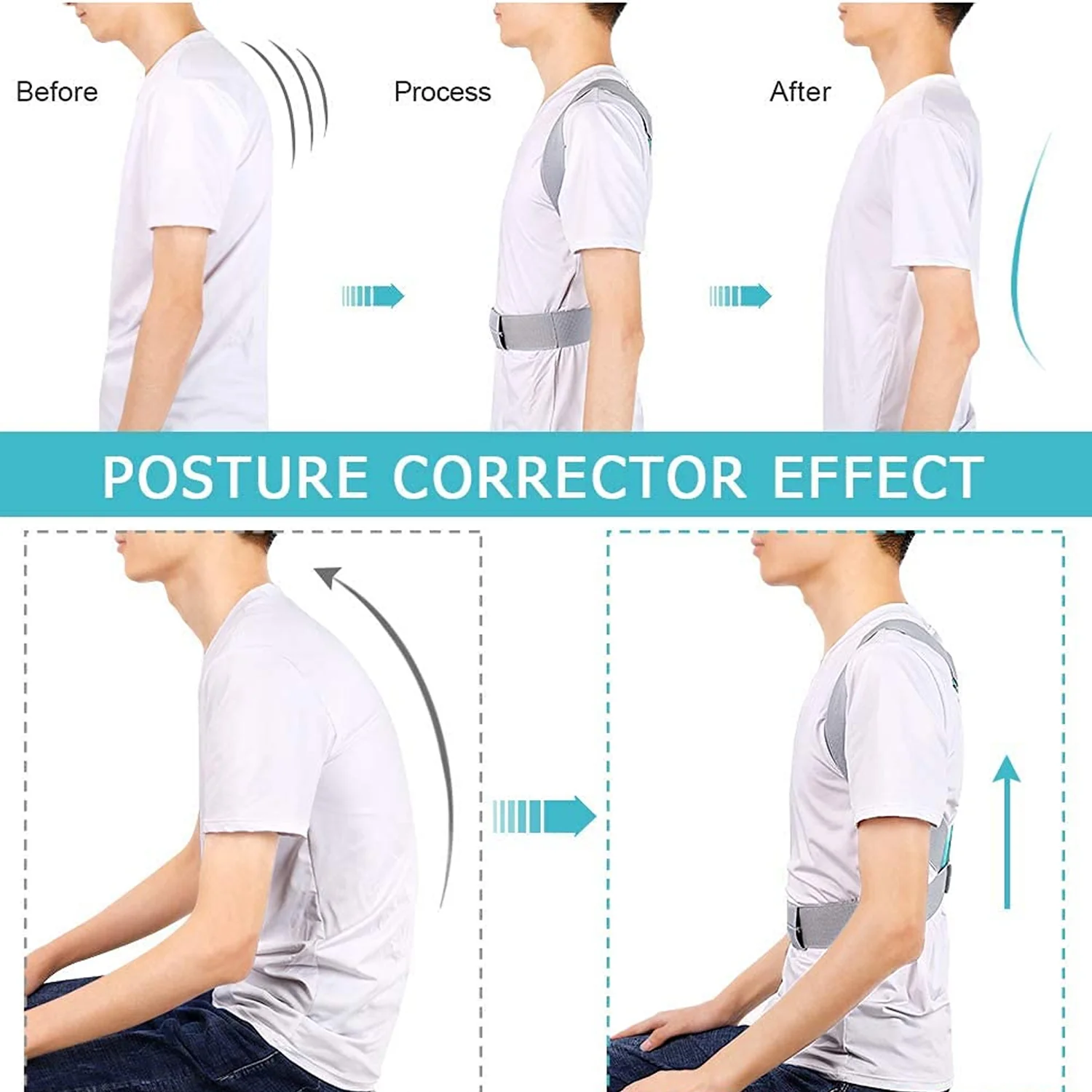 Ergonomic Adjustable Back Posture Corrector Support Belt (1 Pc, Medium) - Image 4