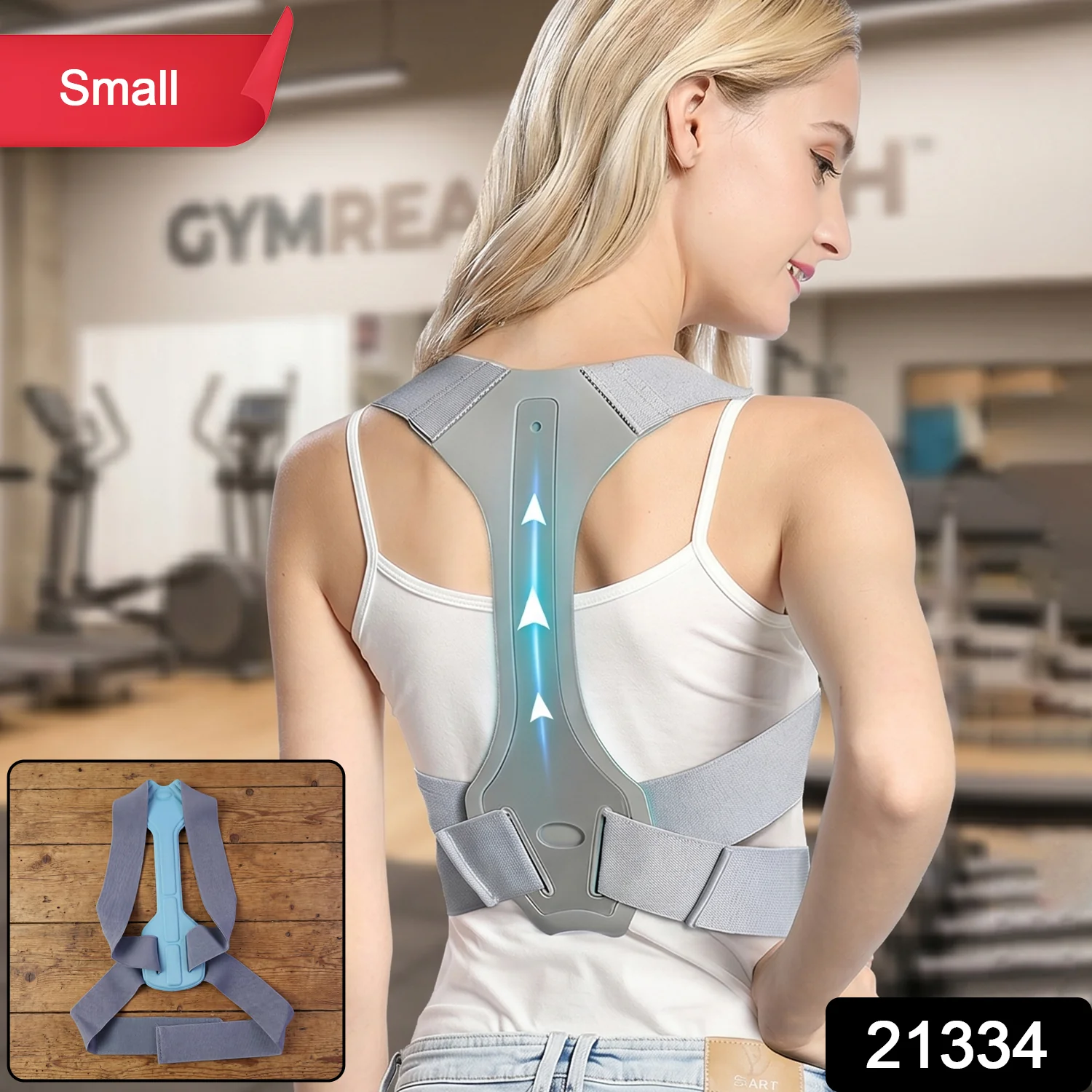 Blue Small Posture Corrector Support Belt for Home Workout - Image 2