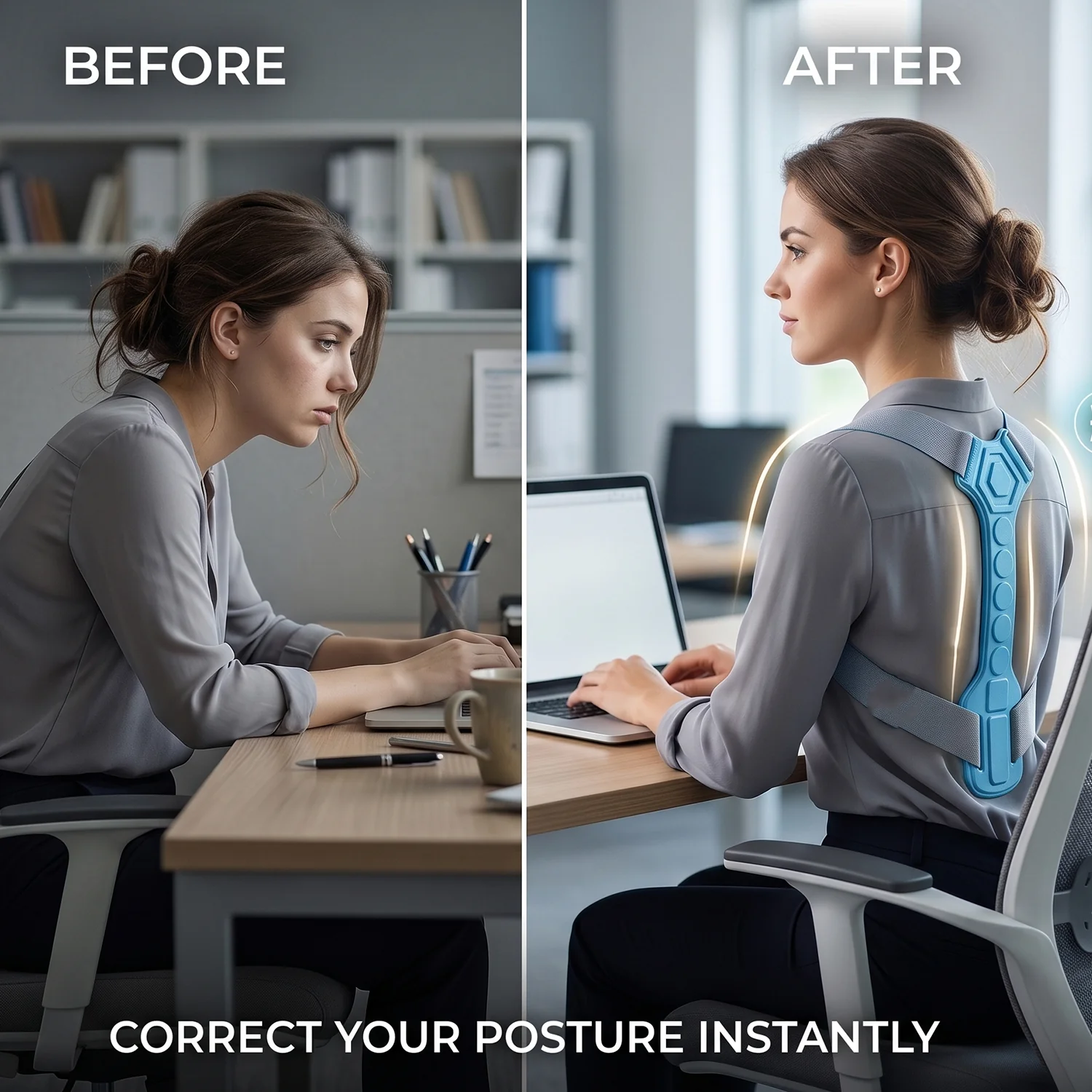 Ergonomic Adjustable Back Posture Corrector Support Belt (1 Pc, Small) - Image 6