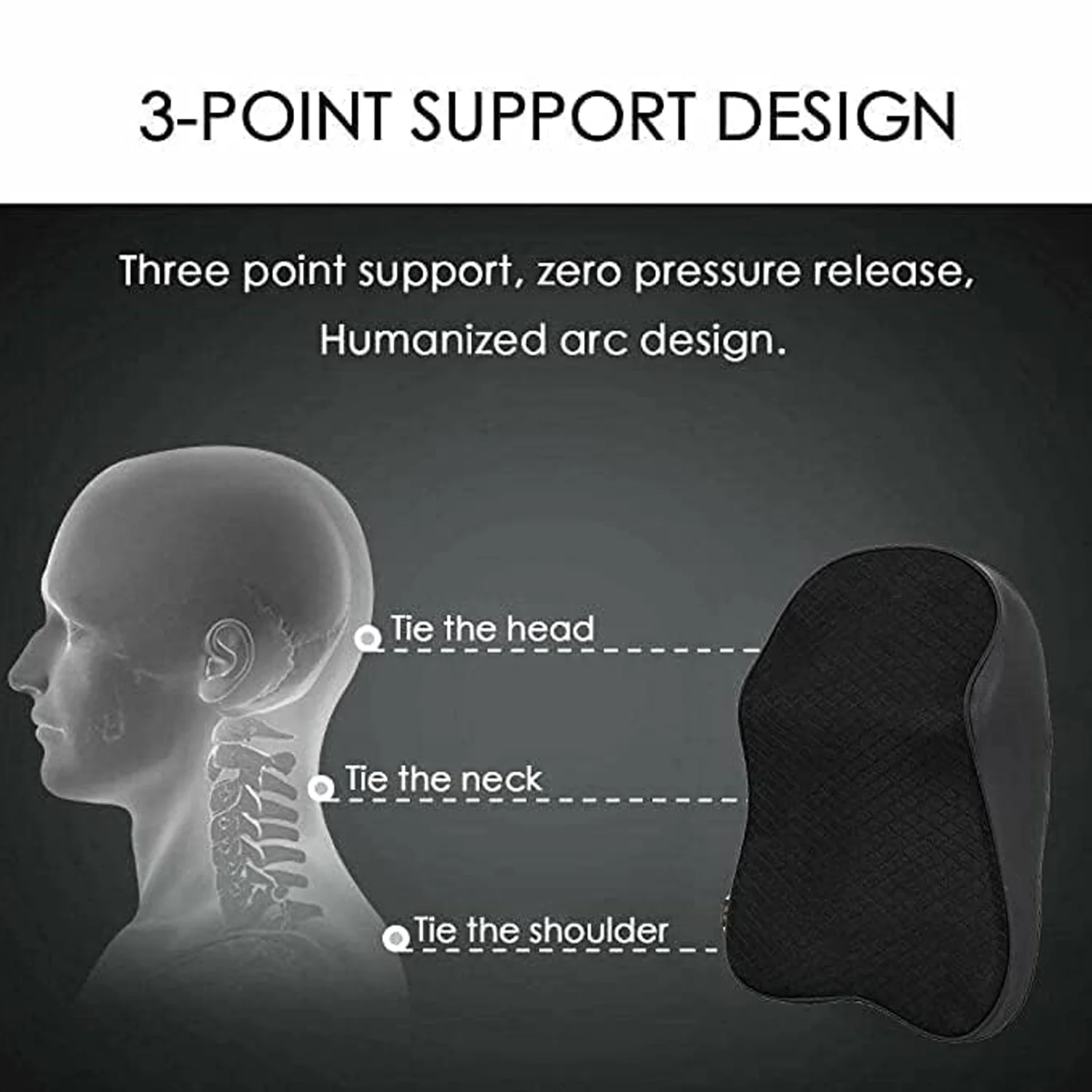 Ergonomic Car Seat Headrest Neck Support Cushion (1 Pc) - Image 3