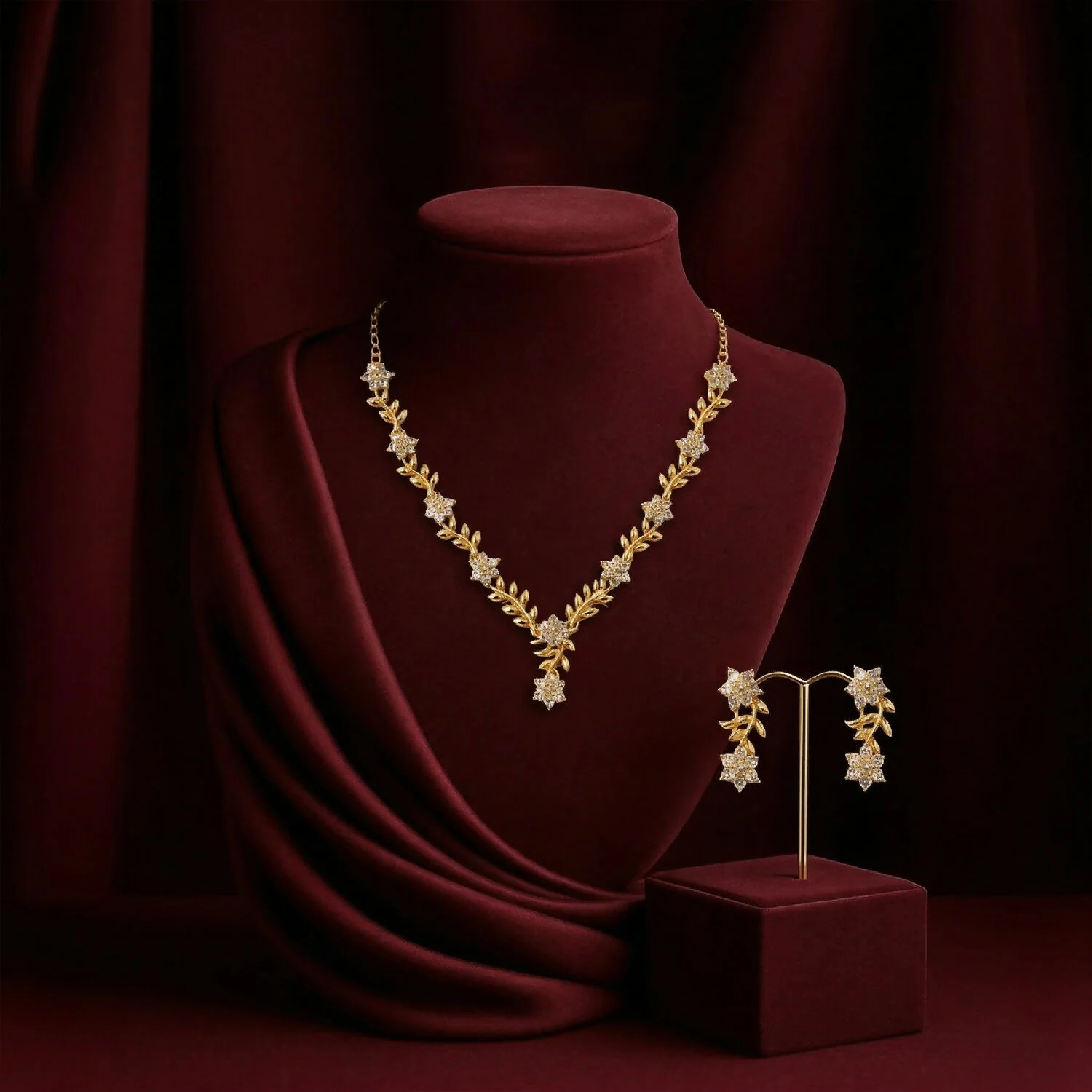 Everlasting Bloom V-Necklace Diamond Necklace - Image 4