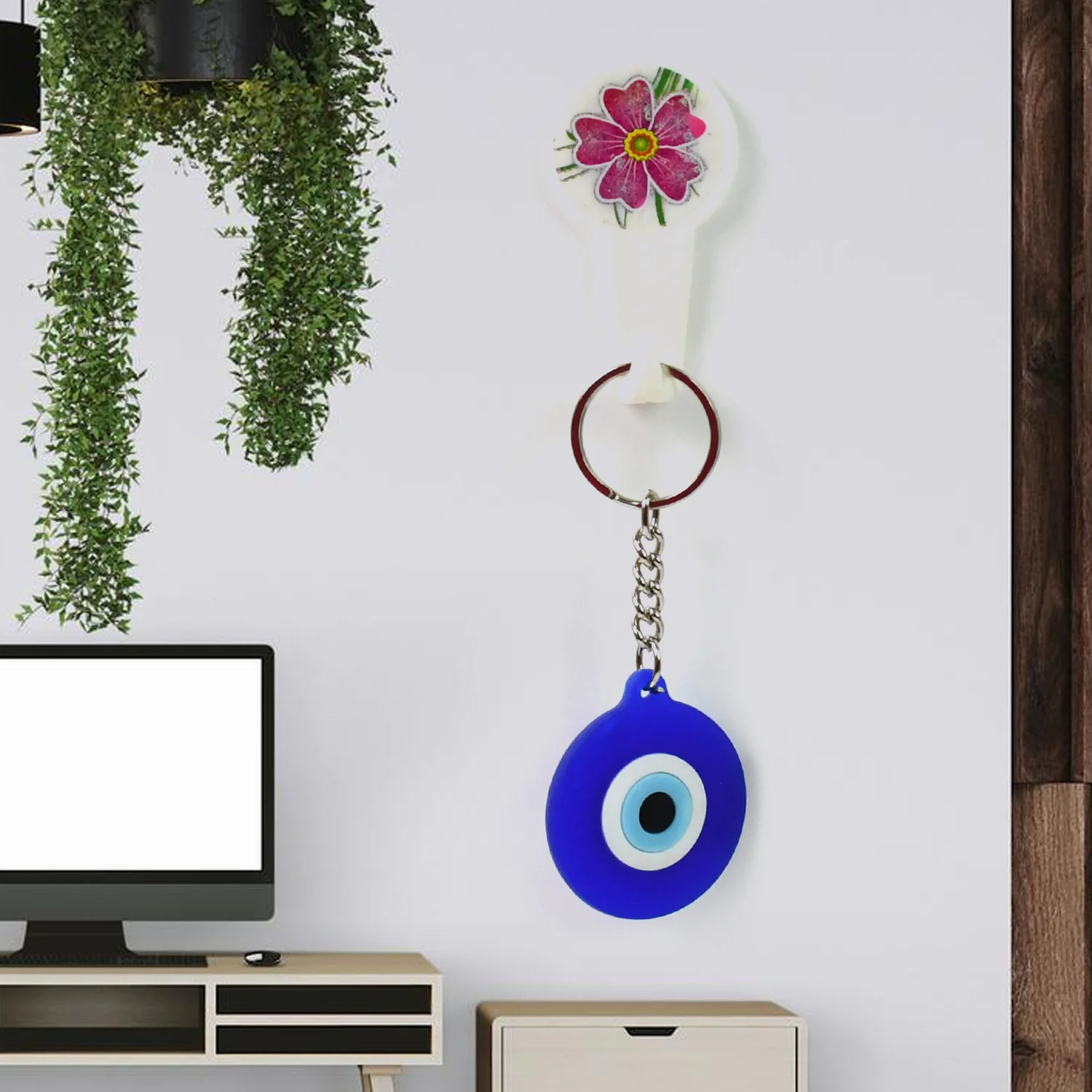 Evil Eye Rubber / Silicone Keychain (1 Pc / Blue Color) - Image 3