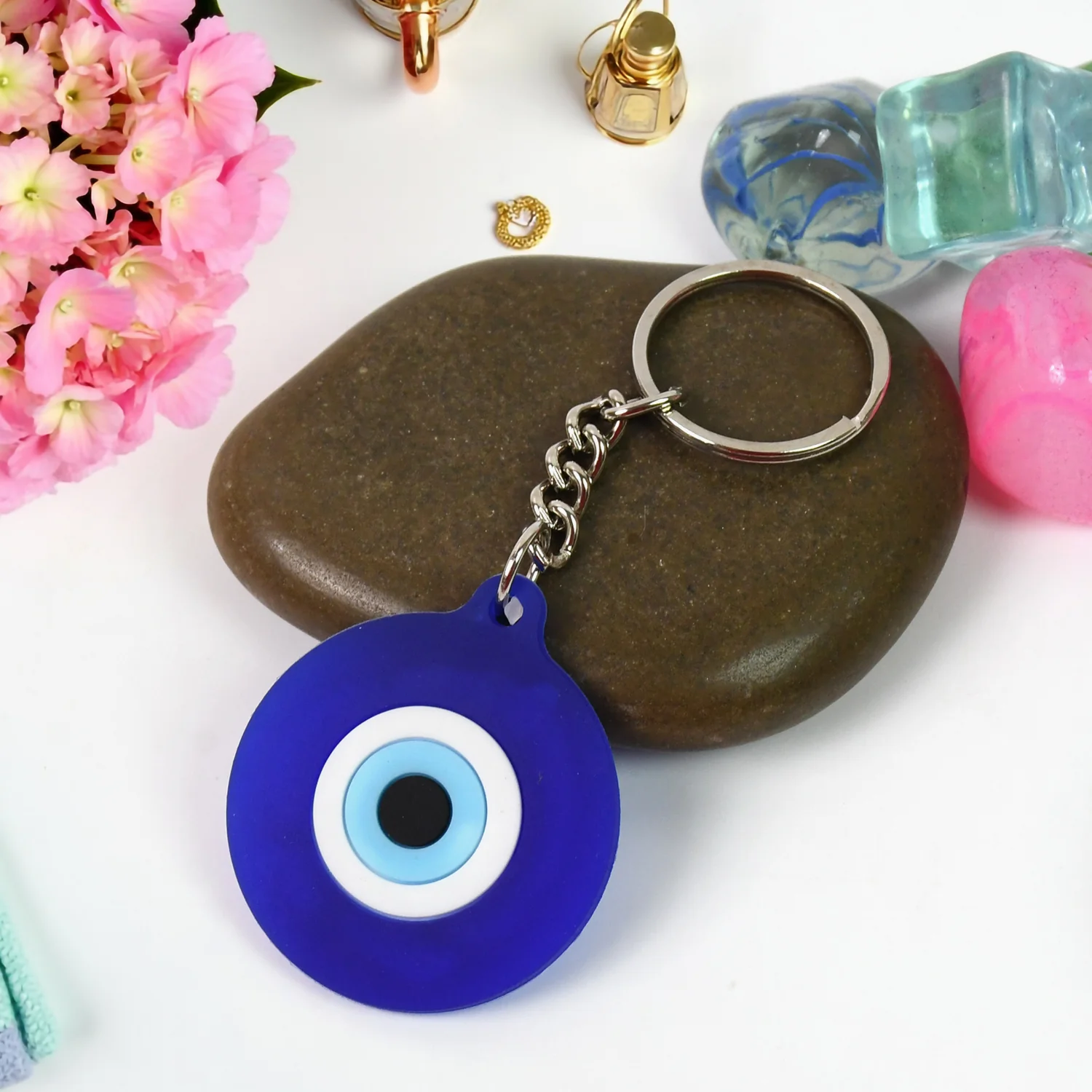 Evil Eye Rubber / Silicone Keychain (1 Pc / Blue Color) - Image 6