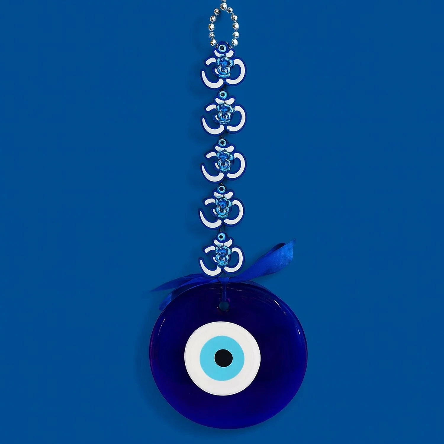 Evil Eye Wall Hanging with Blue Lotus & Om Nazar Battu for Home Office Car Decor - Image 6