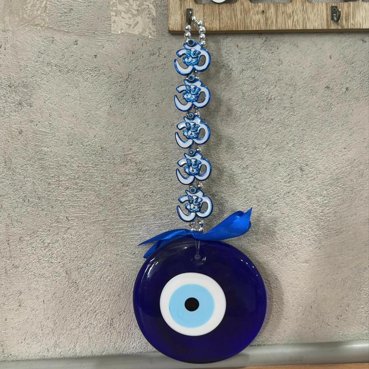 Evil Eye Wall Hanging with Blue Lotus & Om Nazar Battu for Home Office Car Decor - Image 8