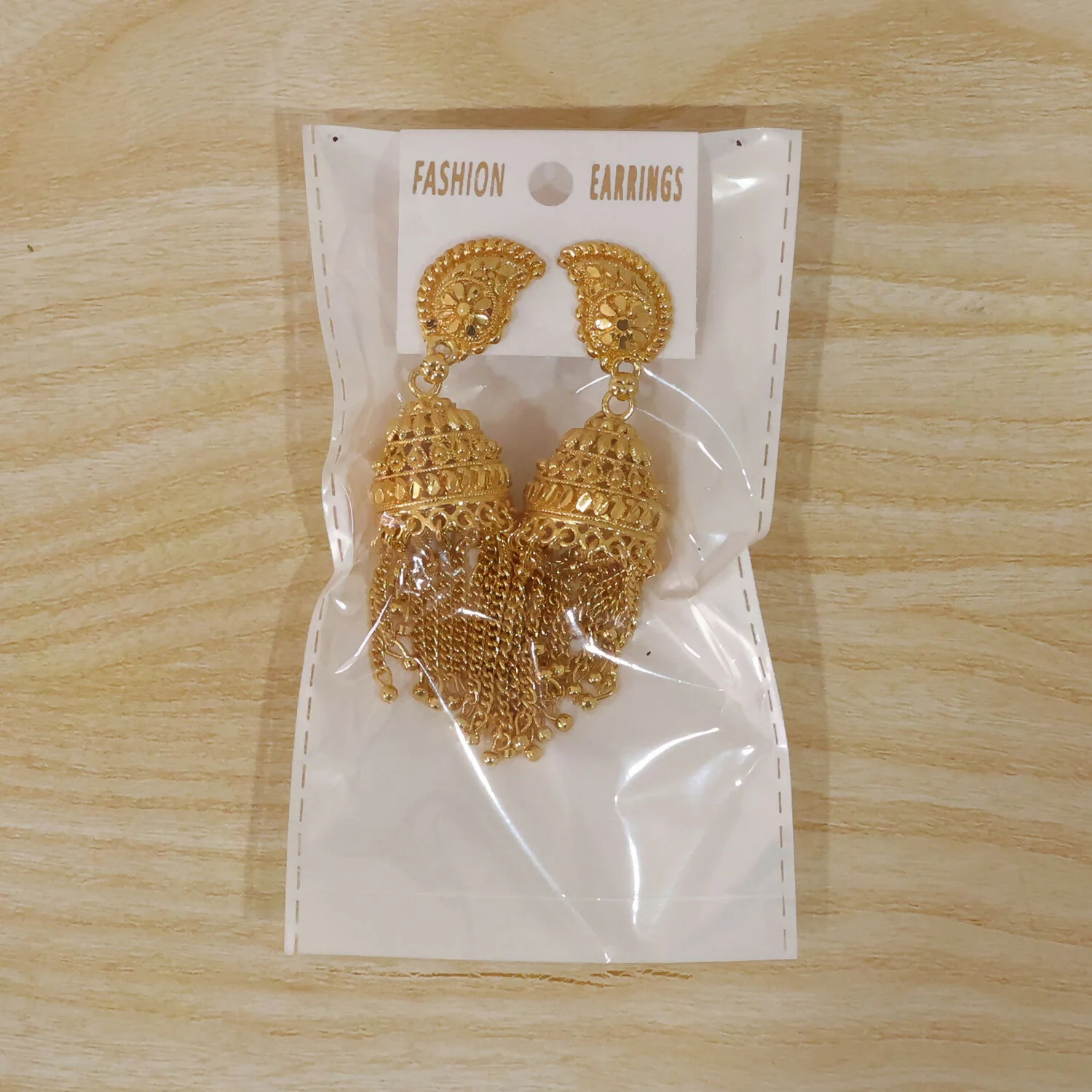 Exquisite Gold-Plated Jhumka Earrings with Chain Detailing and Pearl Drops for Celebrations - Image 7