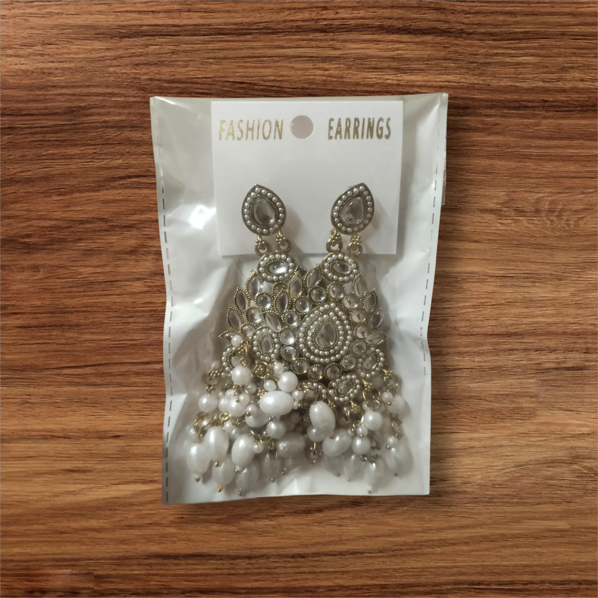 Exquisite Kundan & Pearl Drop Chandbali Earrings with Gold-Plated Finish - Image 4