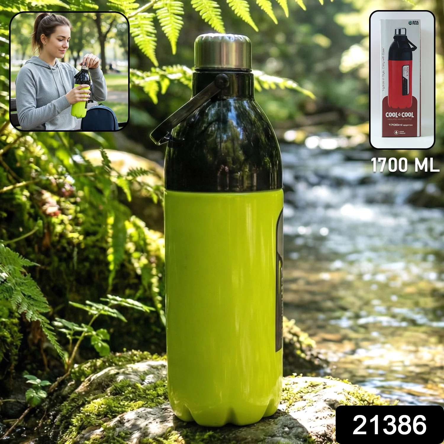 Extra Large Leakproof Water Bottle (1 Pc, 1700ML Approx) - Image 2