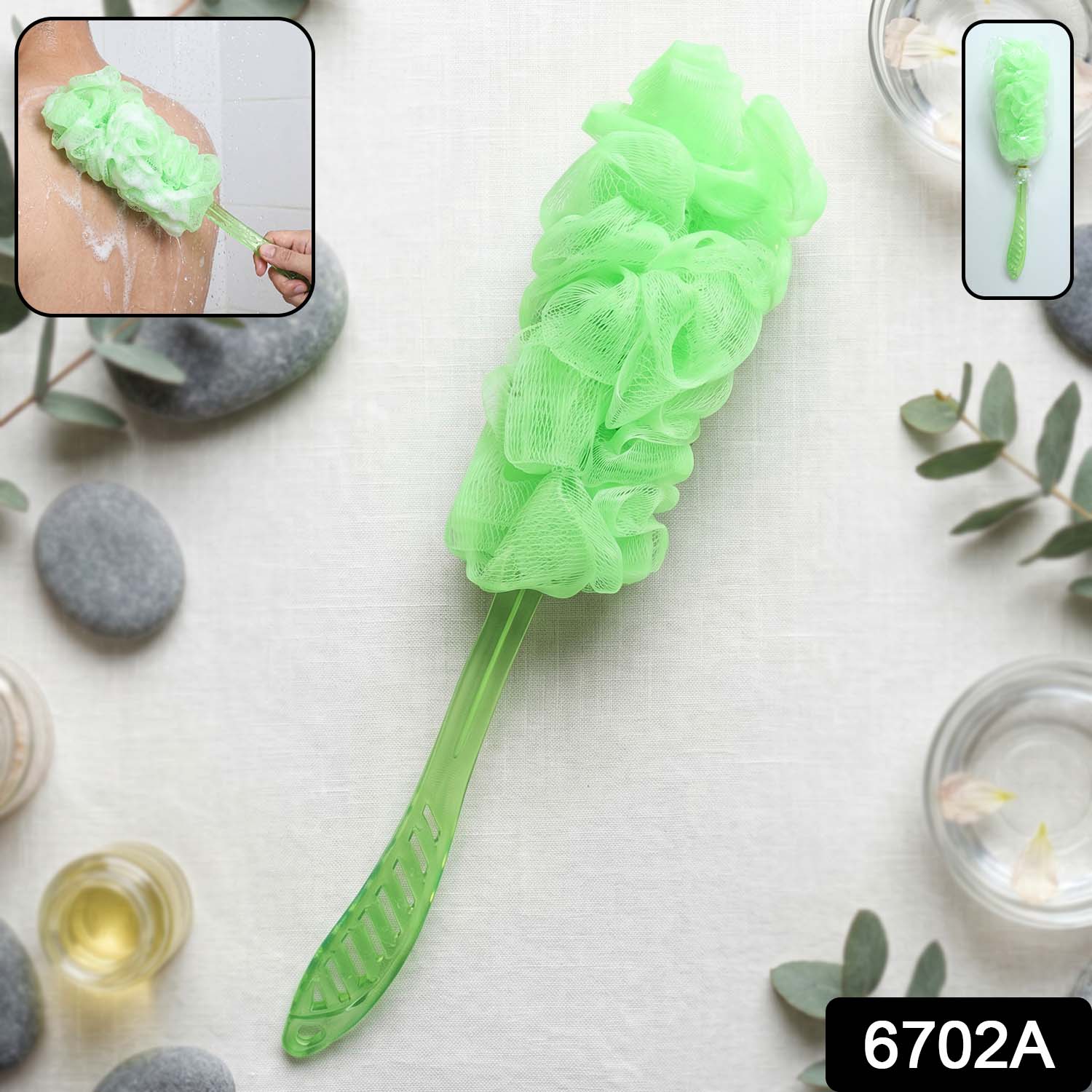 Extra Long Handle Bath Loofah Brush 45 cm Reach Shower Body Scrubber (1 Pc) - Image 2