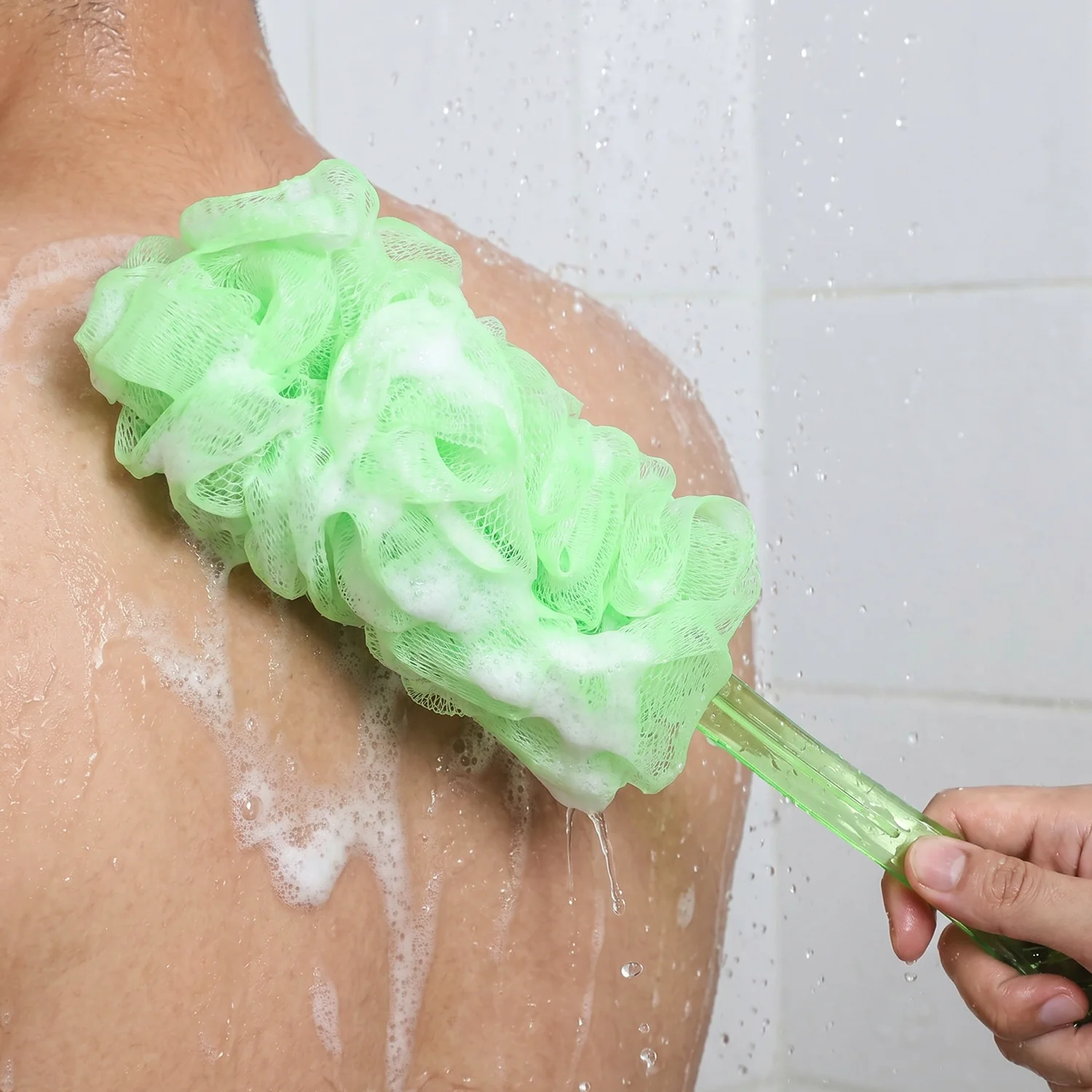 Extra Long Handle Bath Loofah Brush 45 cm Reach Shower Body Scrubber (1 Pc) - Image 5