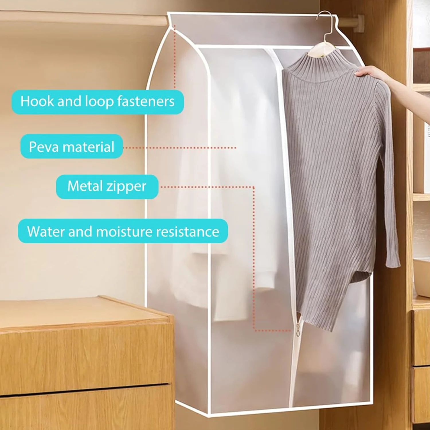 Extra-Long Hanging Garment Storage Cover (110 × 50 cm, 1 Pc) - Image 7