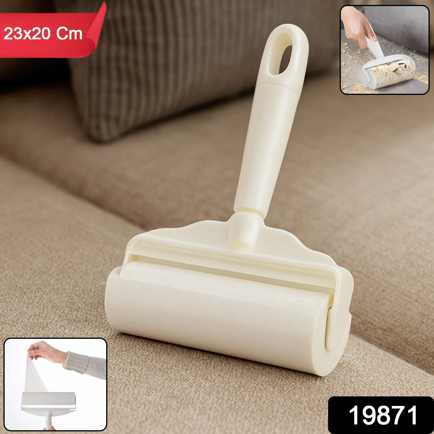 Extra-Wide Lint Roller 23 × 20 cm Handle & Barrel  - (1 Pc) - Image 2