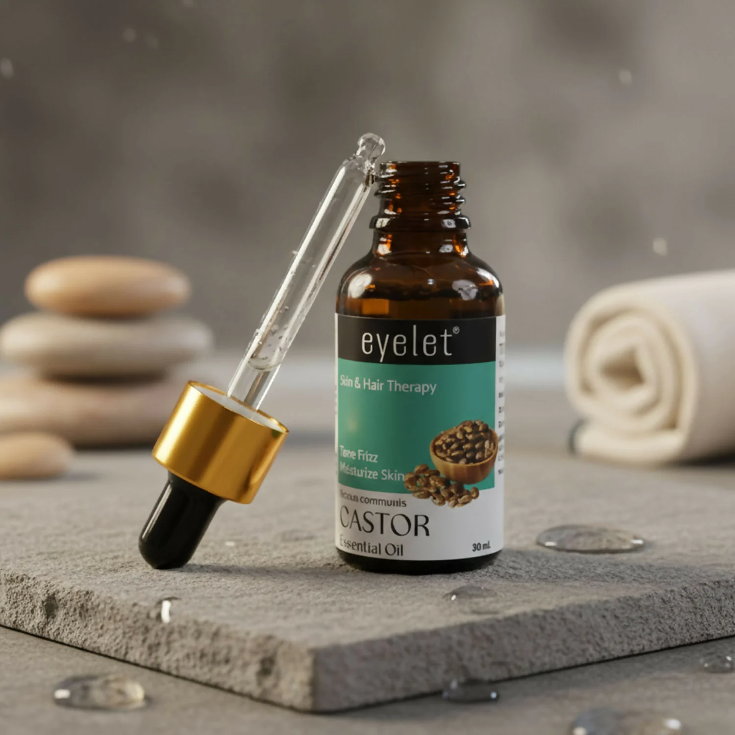 Eyelet Castor Essential Oil for Skin & Hair Therapy Tame Frizz & Moisturize Skin (30ML) - Image 6