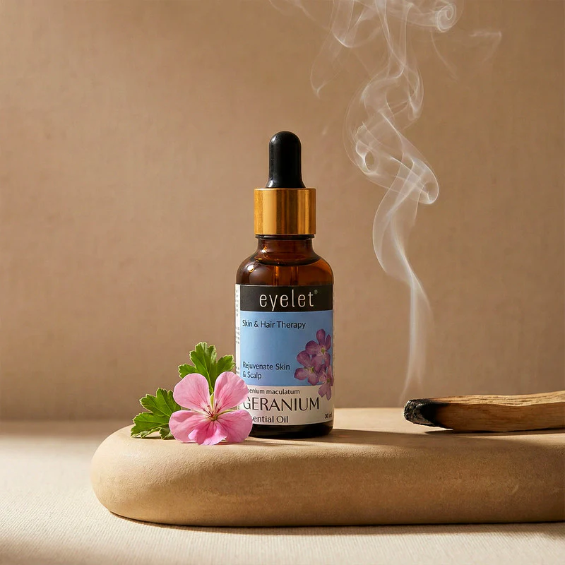 Eyelet Geranium Essential Oil for Skin Rejuvenation & Scalp Care – 30ML - Image 2
