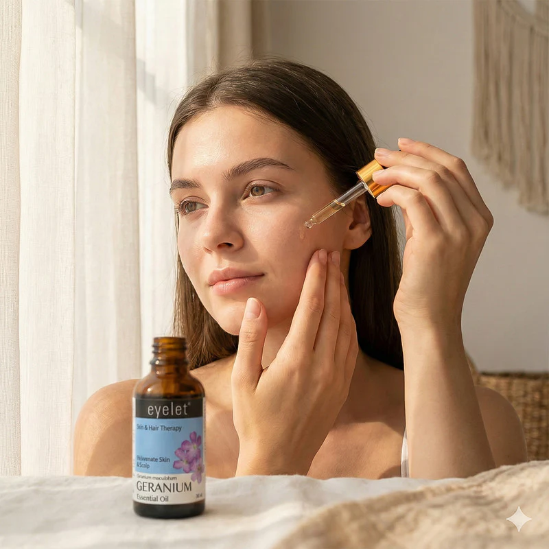 Eyelet Geranium Essential Oil for Skin Rejuvenation & Scalp Care – 30ML - Image 3