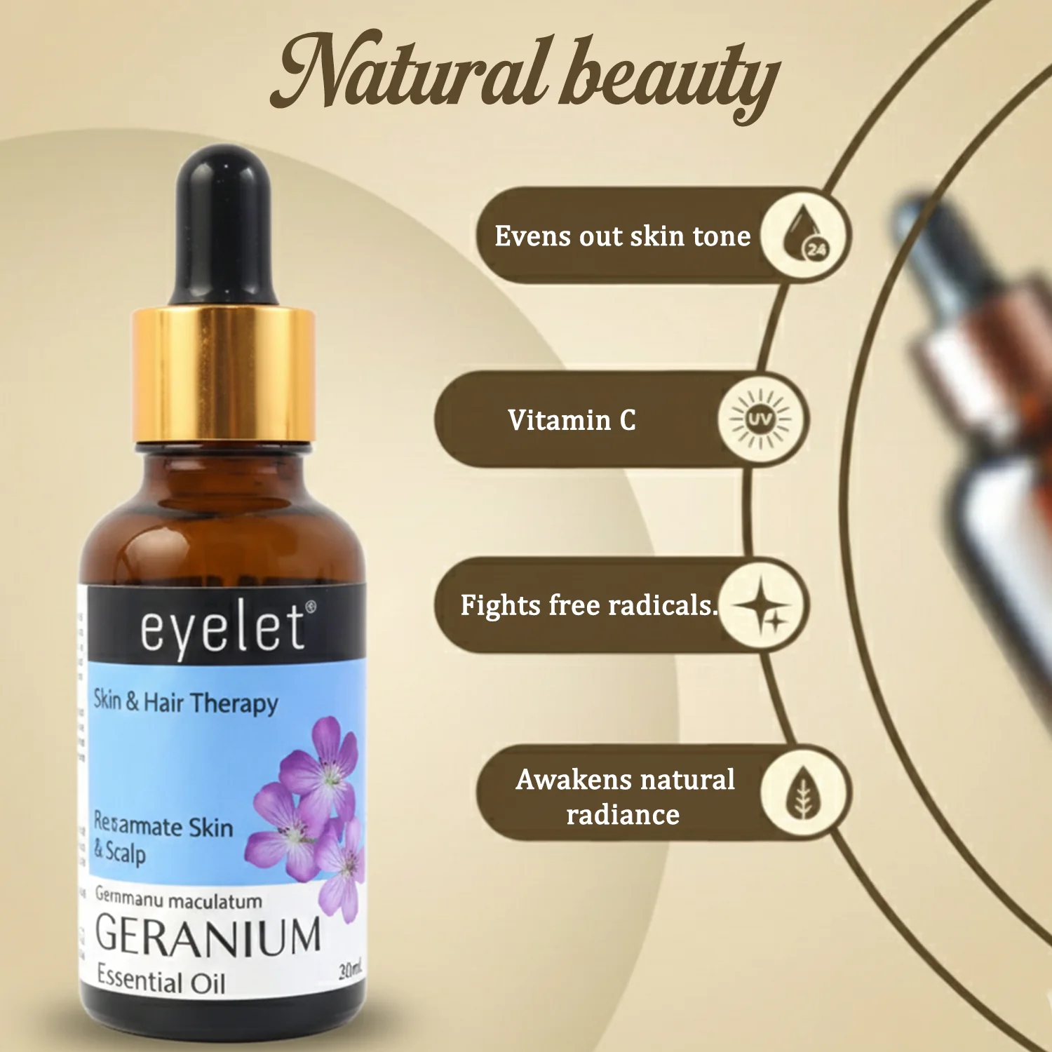 Eyelet Geranium Essential Oil for Skin Rejuvenation & Scalp Care – 30ML - Image 4
