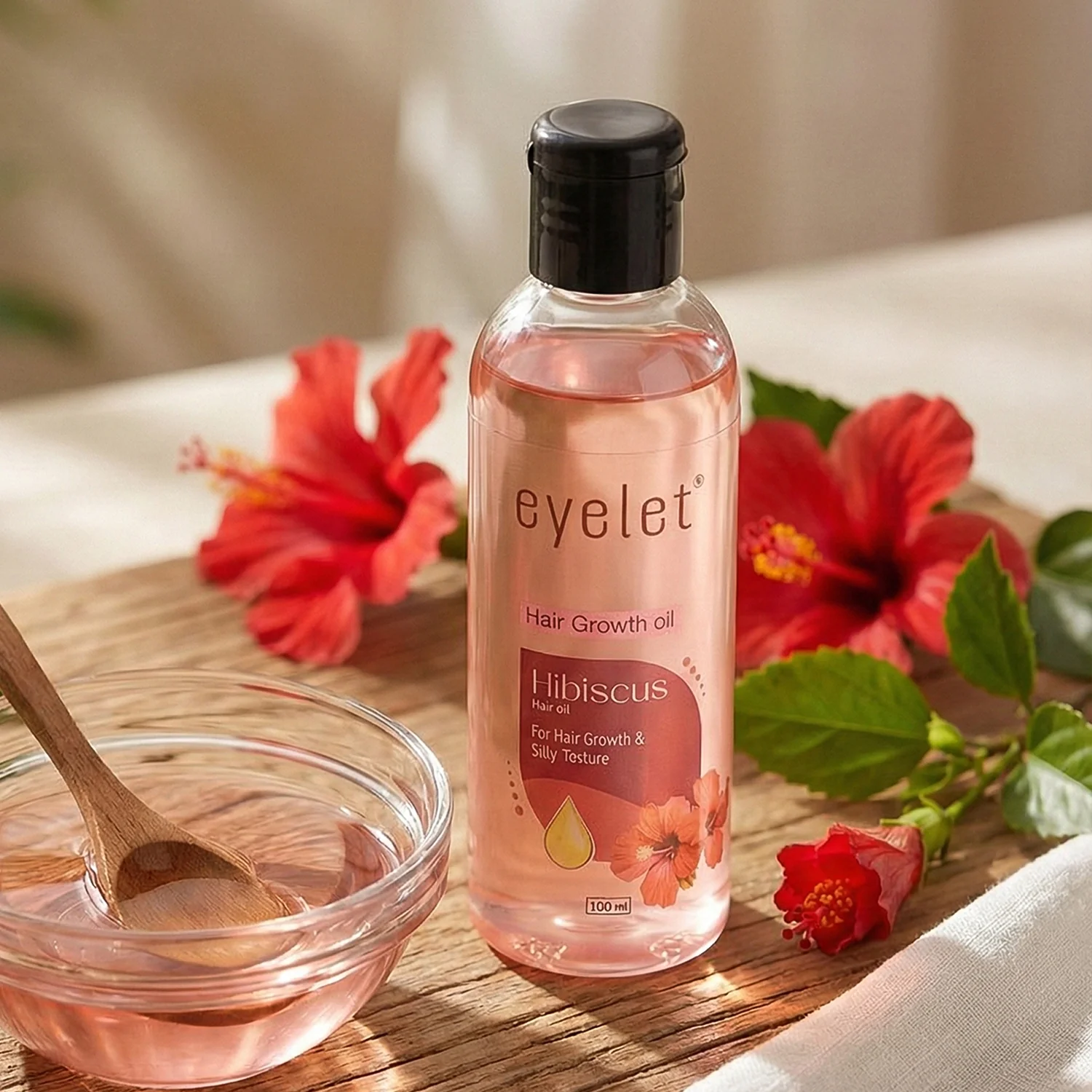 Eyelet Hibiscus Hair Oil 100ml – Natural Hair Growth Oil Strong, Silky & Healthy Hair - Image 2
