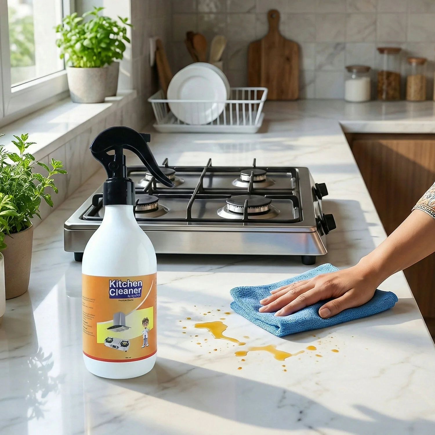 Eyelet Kitchen Cleaner Chimney, Countertops & Appliances Grease & Oil Stain Remover (300Ml) - Image 3
