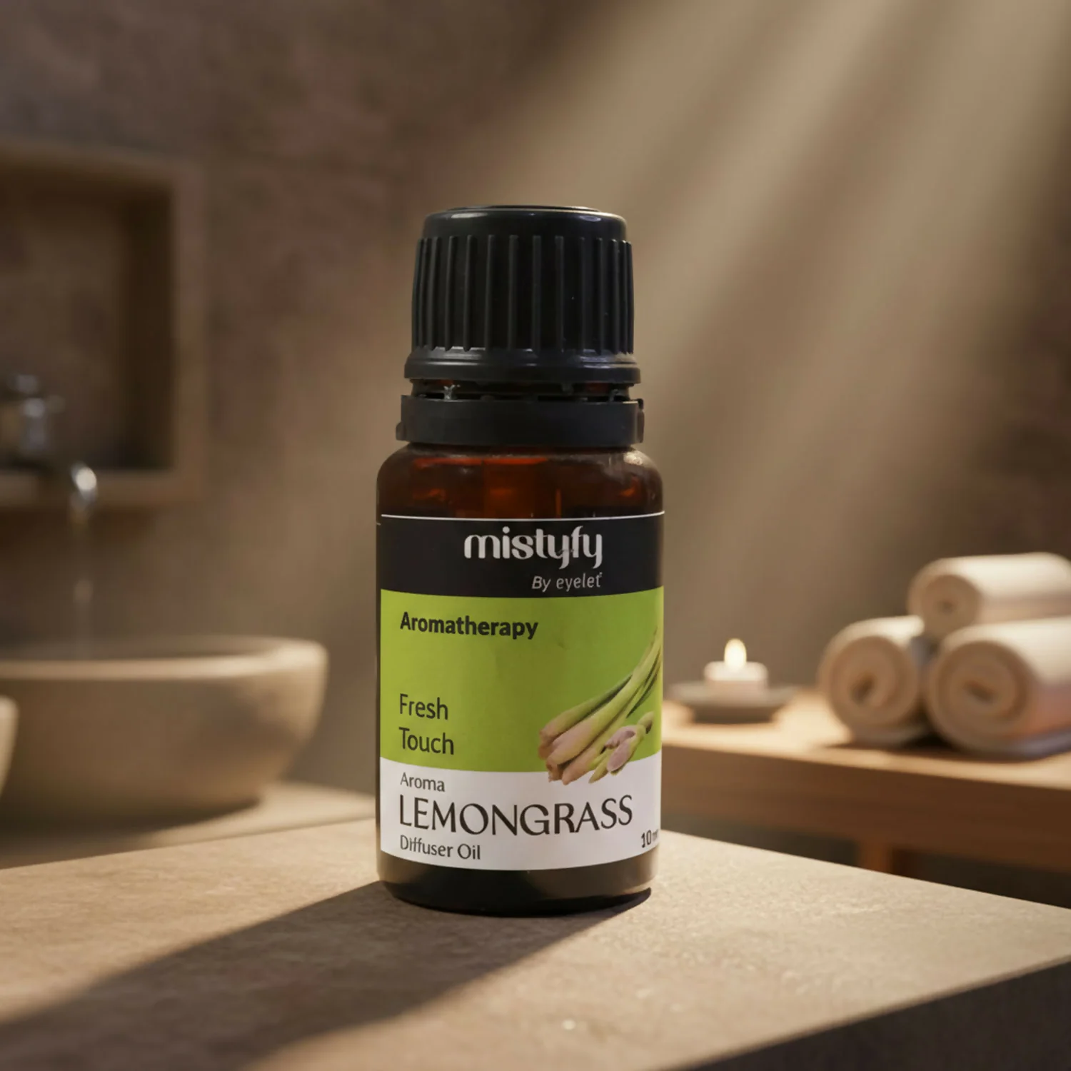 Eyelet Lemongrass Aroma Diffuser Oil & Fresh Touch Aromatherapy Oil (10ml) - Image 2