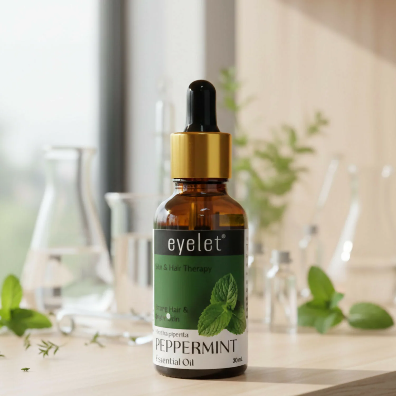 Eyelet Peppermint Essential Oil for Strong Hair & Bright Skin Fresh Mint Aroma Oil with Dropper (30Ml) - Image 2