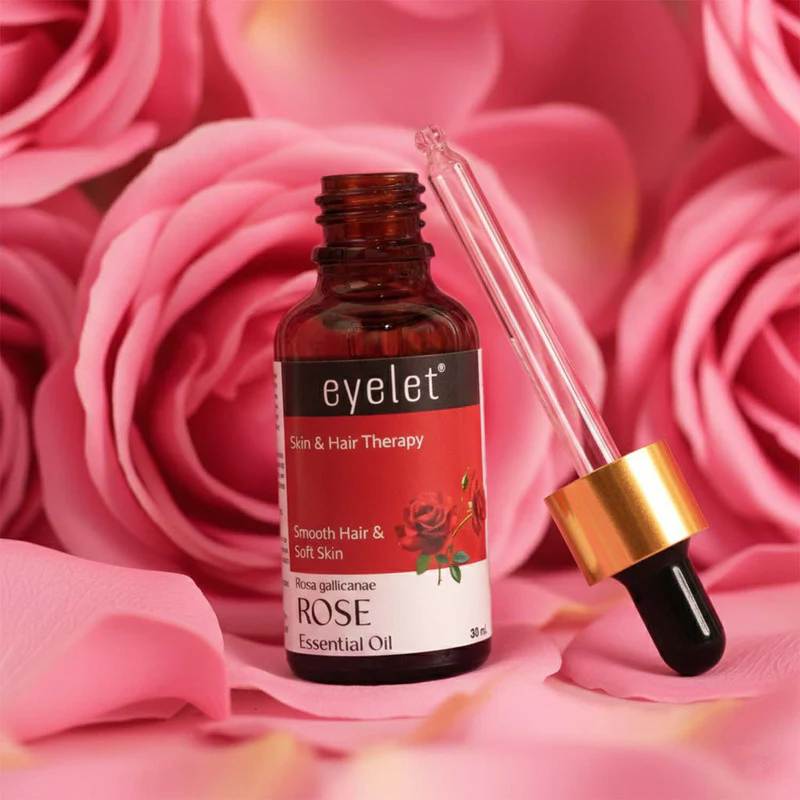 Eyelet Rose Essential Oil Natural Skin & Hair Therapy Oil for Smooth Hair 30ML - Image 2