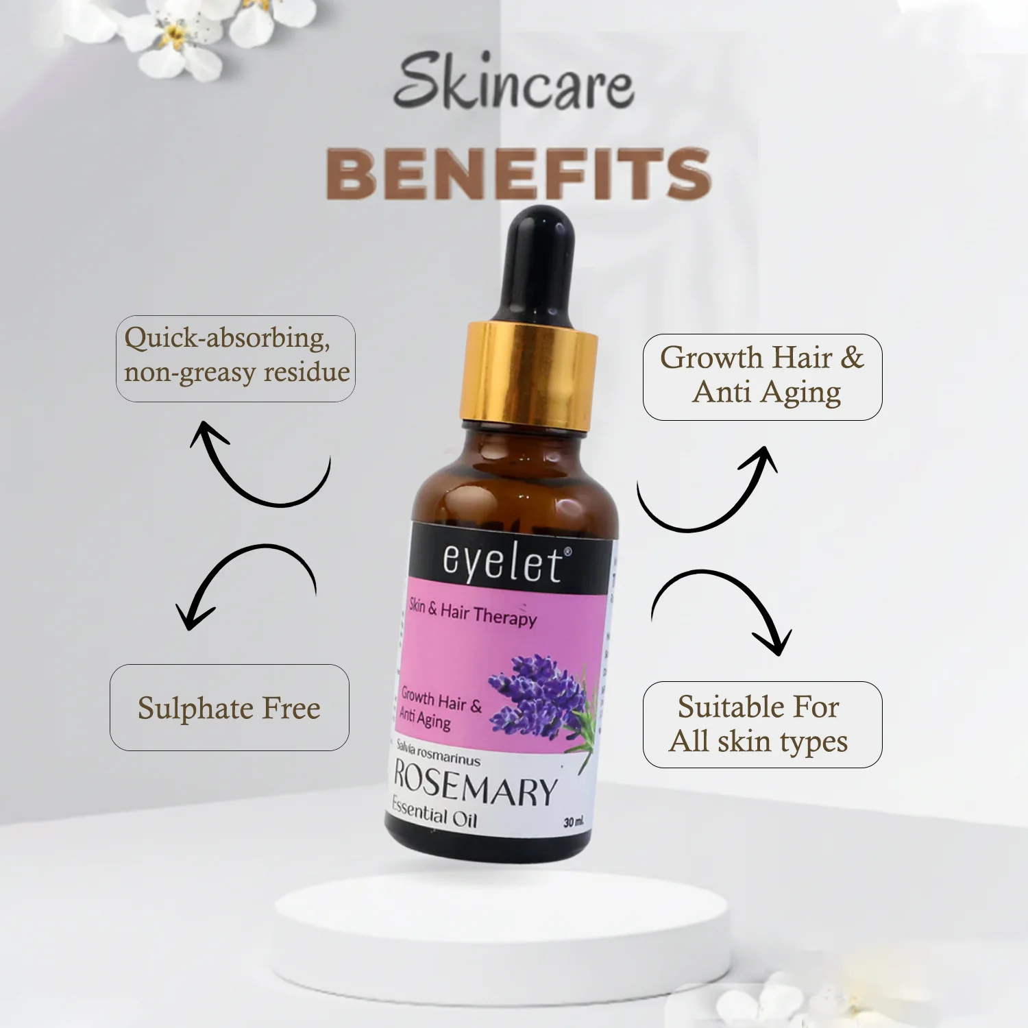 Eyelet Rosemary Essential Oil for Hair Growth Support & Scalp Refreshment – 30ML - Image 4