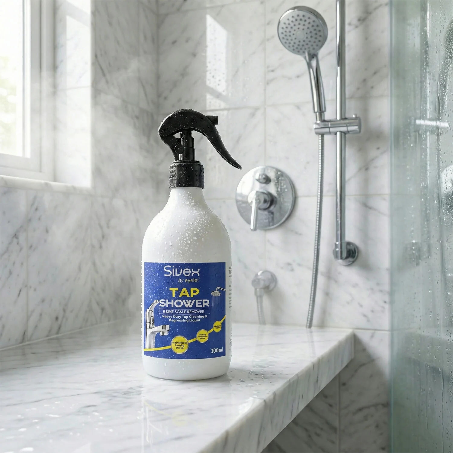 Eyelet Tap Shower & Limescale Remover Liquid Cleaner for Bathroom Taps, Shower Heads & Fittings (300ml) - Image 3