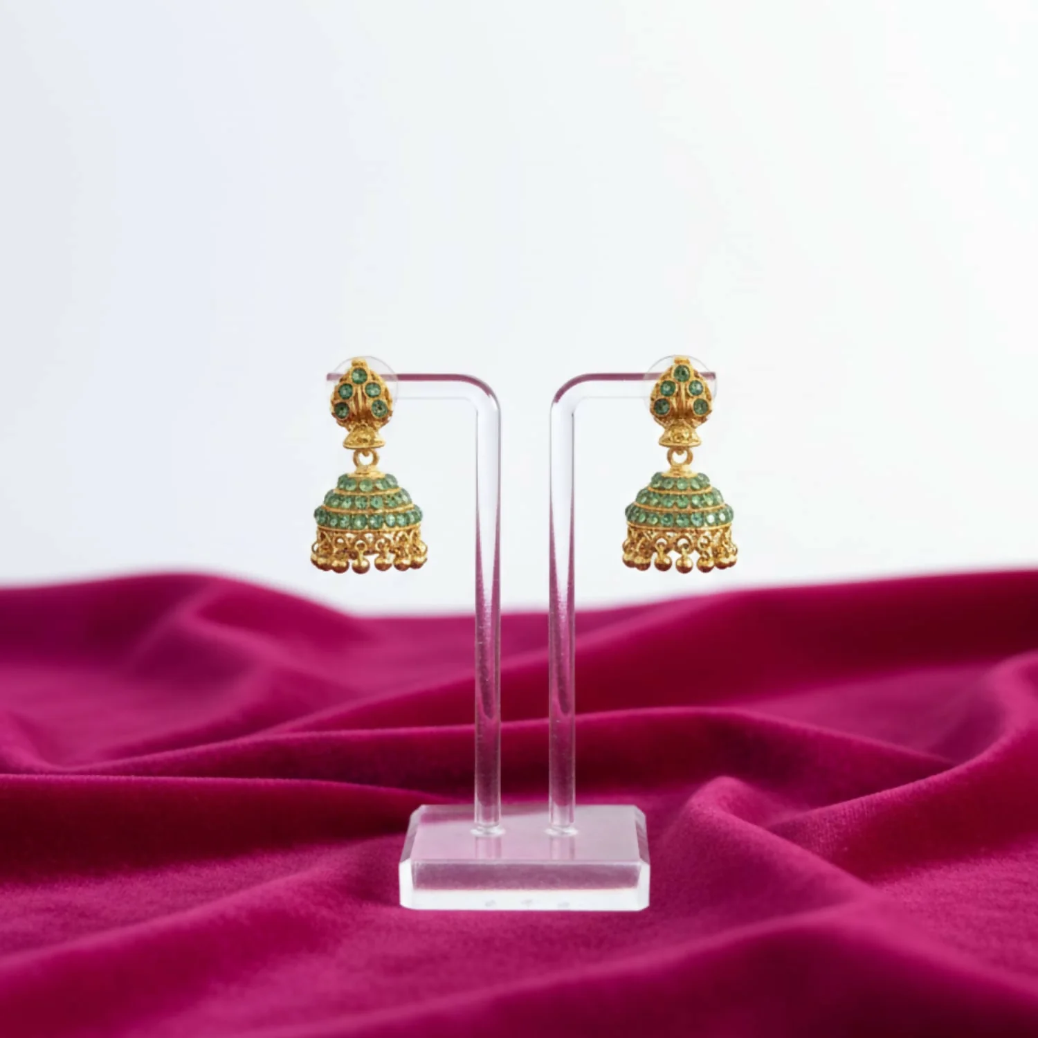 Fancy Gold Finish Jhumki Earrings | Ethnic Wear for Women - Image 3