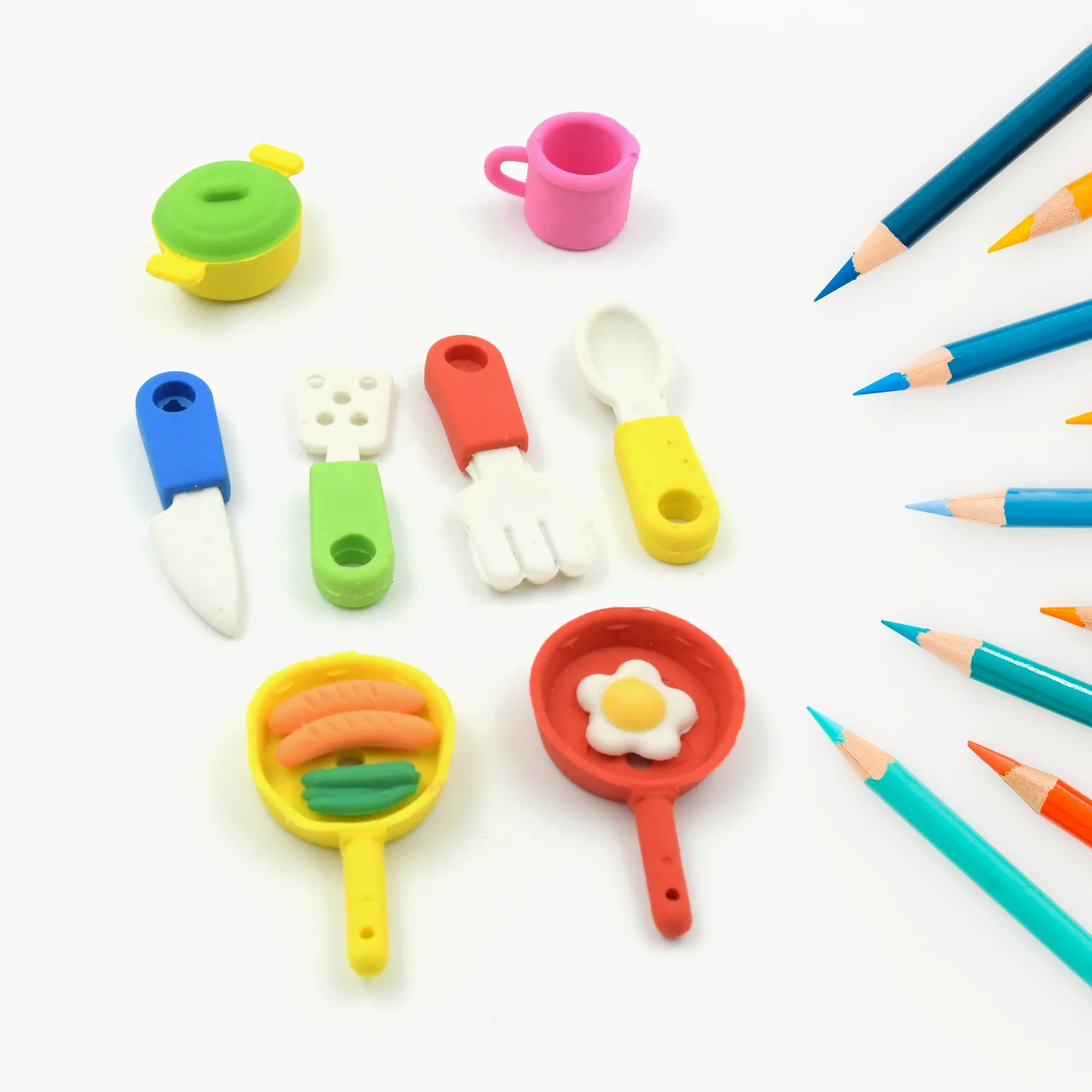Fancy & Stylish Mini Erasers for Kids (8 Pc Set) - Fun Designs, Party Favors - Image 3