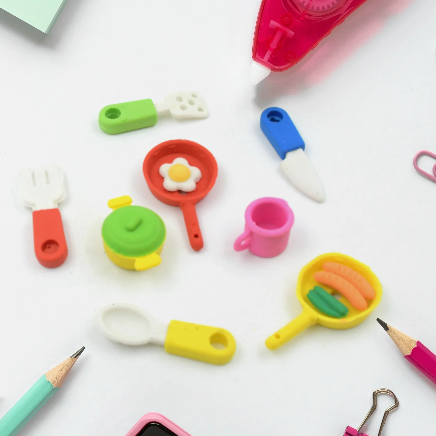 Fancy & Stylish Mini Erasers for Kids (8 Pc Set) - Fun Designs, Party Favors - Image 4