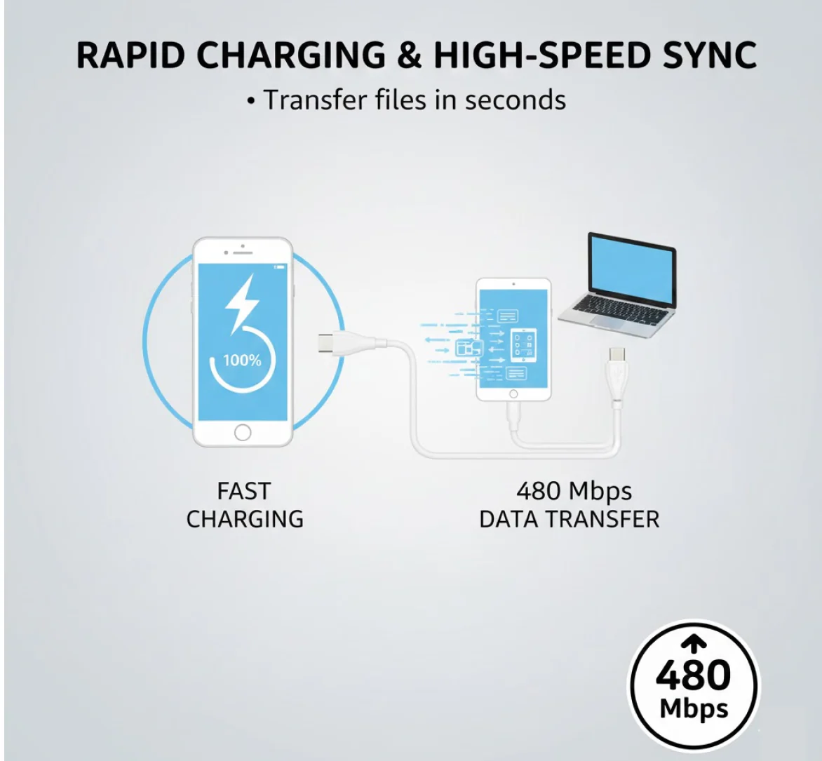 Fast Charging For Android & Data Transfer, Long Micro Cable (1000 Mm) - Image 13