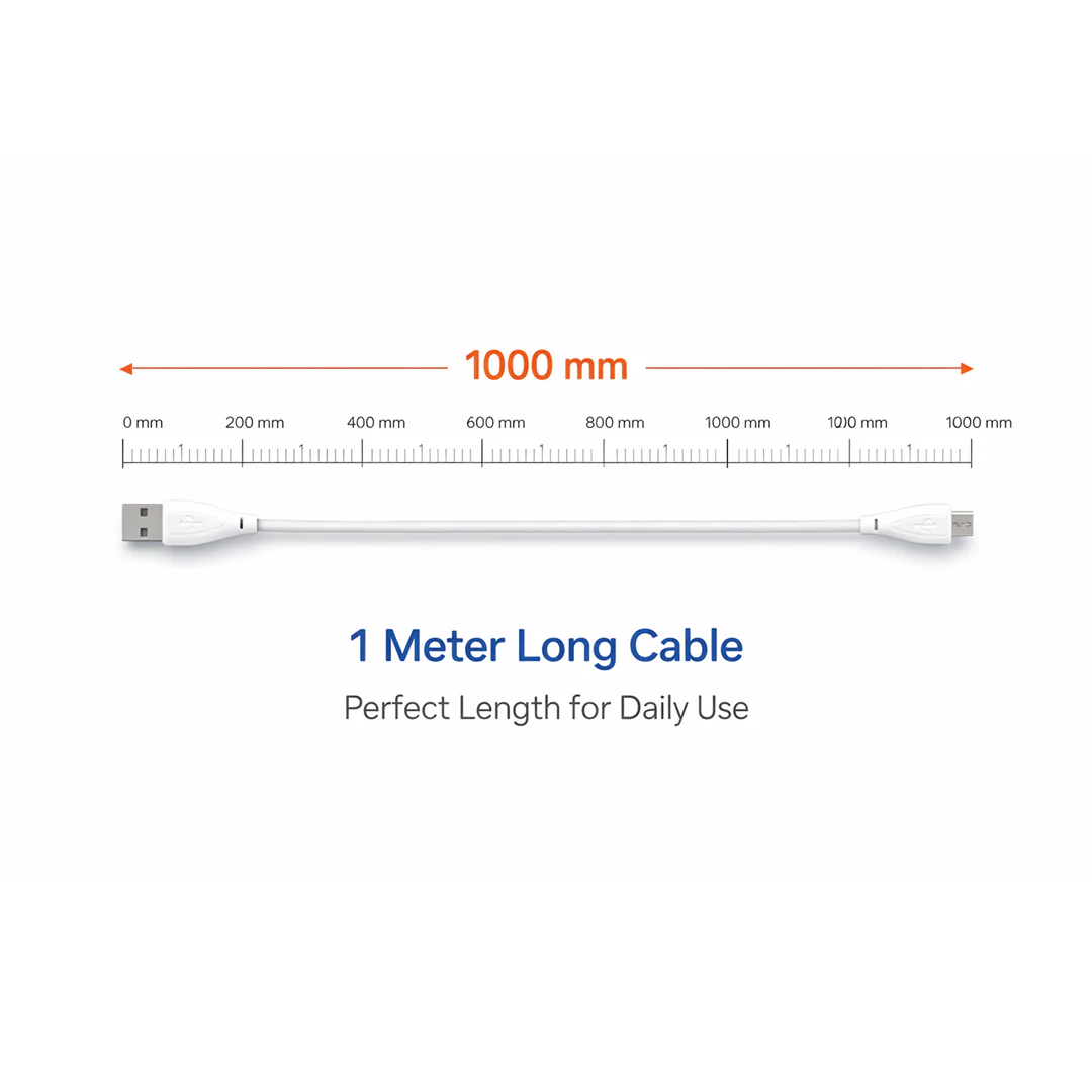 Fast Charging For Android & Data Transfer, Long Micro Cable (1000 Mm) - Image 5
