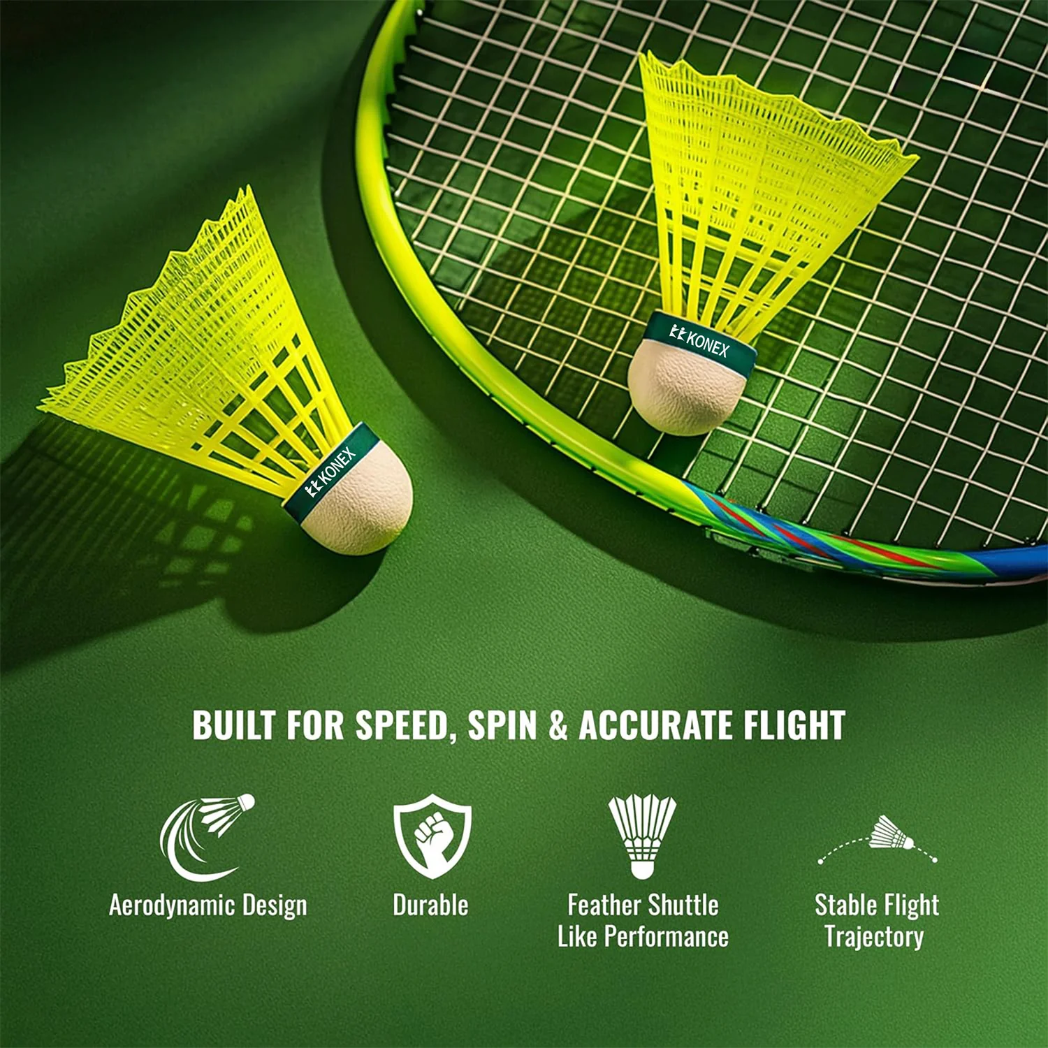 Konex Durable Plastic Shuttlecock (6 Pcs Set) - Image 13