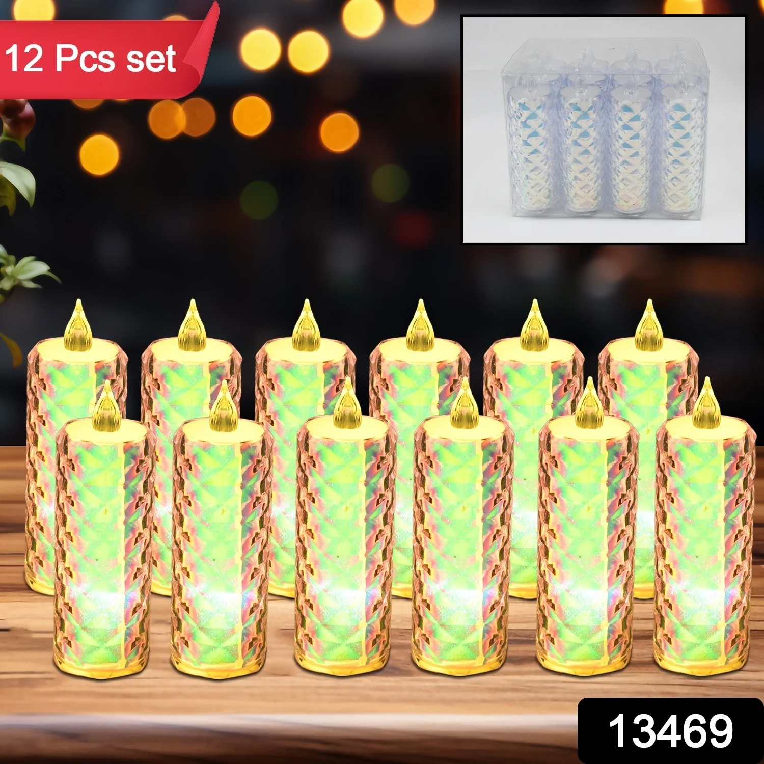 Festive Lighting for Any Occasion: 12 Pack LED Tealight Candles, Diwali - Image 2