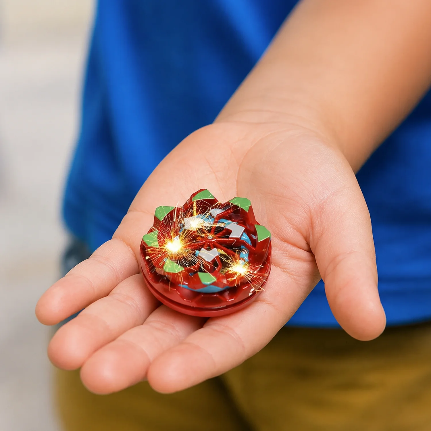 Fireworks Spark Effect Spinning Battle Top Toy (1 Pc) - Image 2