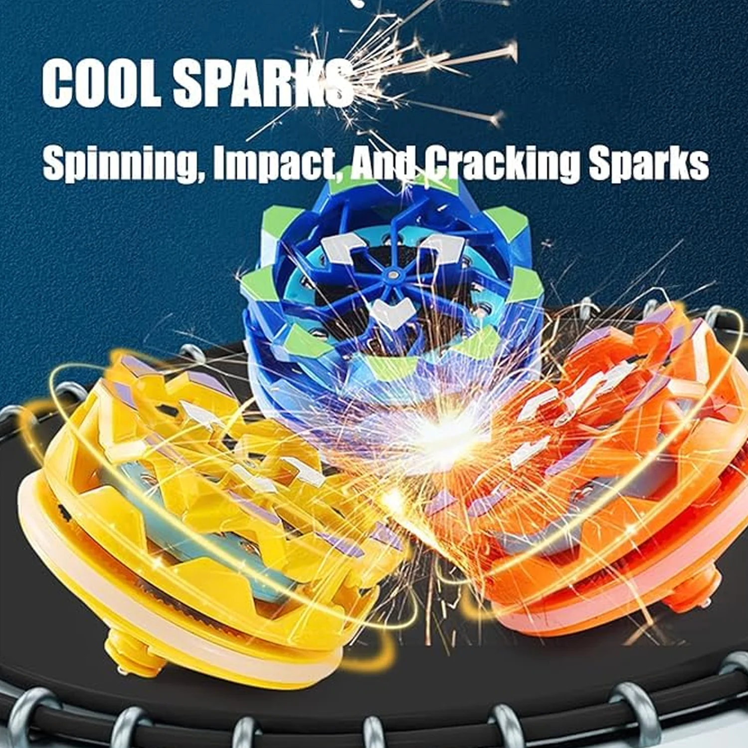 Fireworks Spark Effect Spinning Battle Top Toy (1 Pc) - Image 3