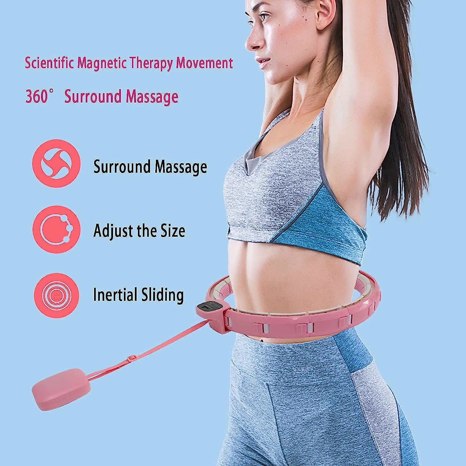 Fitness Adjustable Detachable Fitness Hula Hoop Ring Smart Round Count & Weight Loss Gym Equipment Exercise Smart Hula Hoops - Image 5