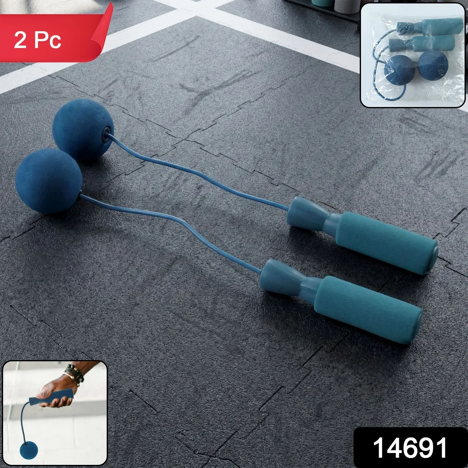 Fitness Wrist Ball Exercise Tool with Handle Grip (2 Pc) - Image 2