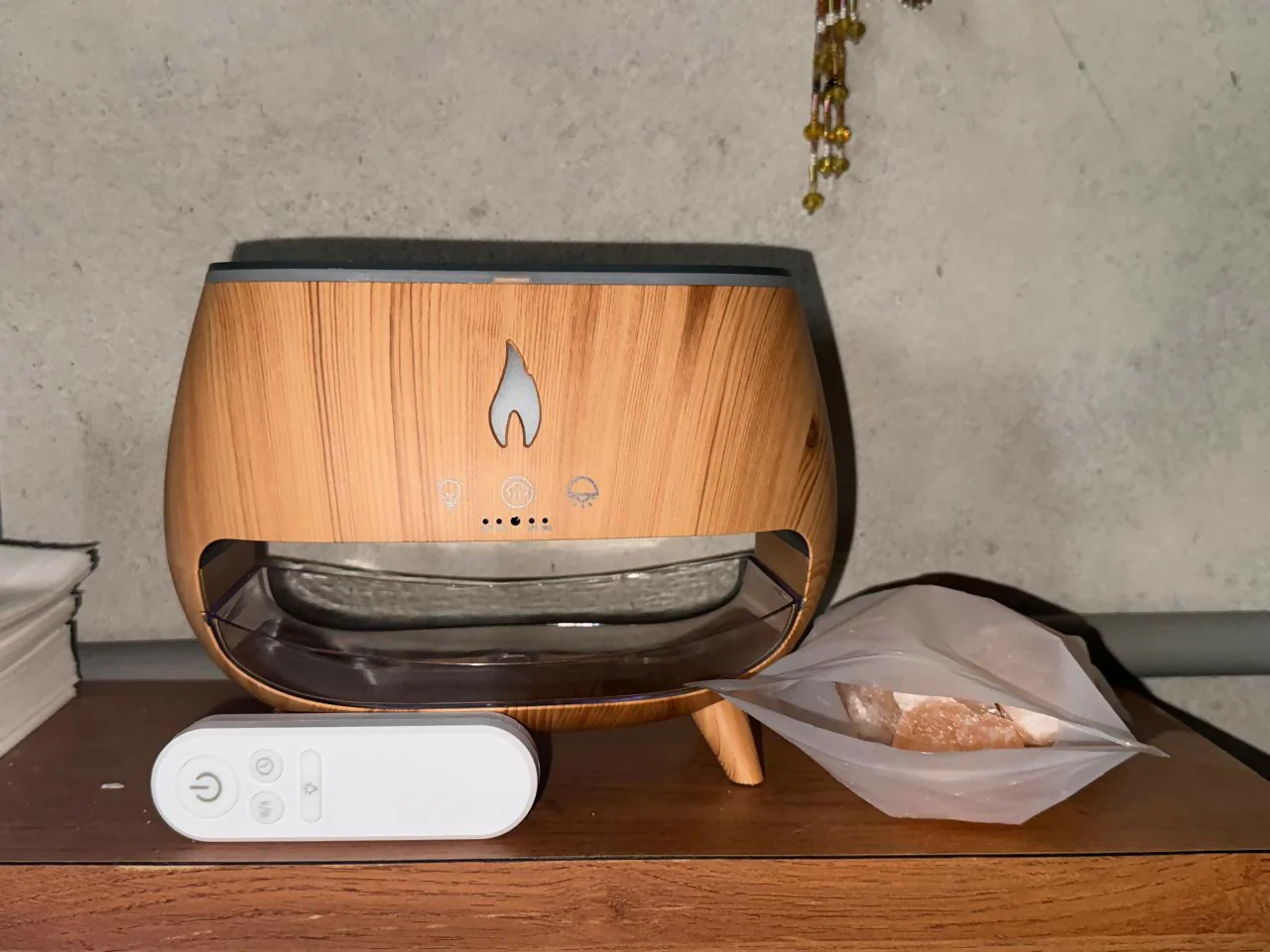 Flame Aroma Diffuser with Himalayan Salt Rocks & Remote Control - Image 5