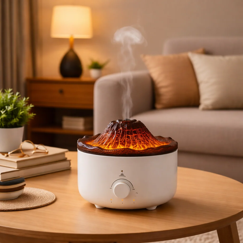Flame Effect Ultrasonic Humidifier Volcano Aroma Diffuser - Image 2