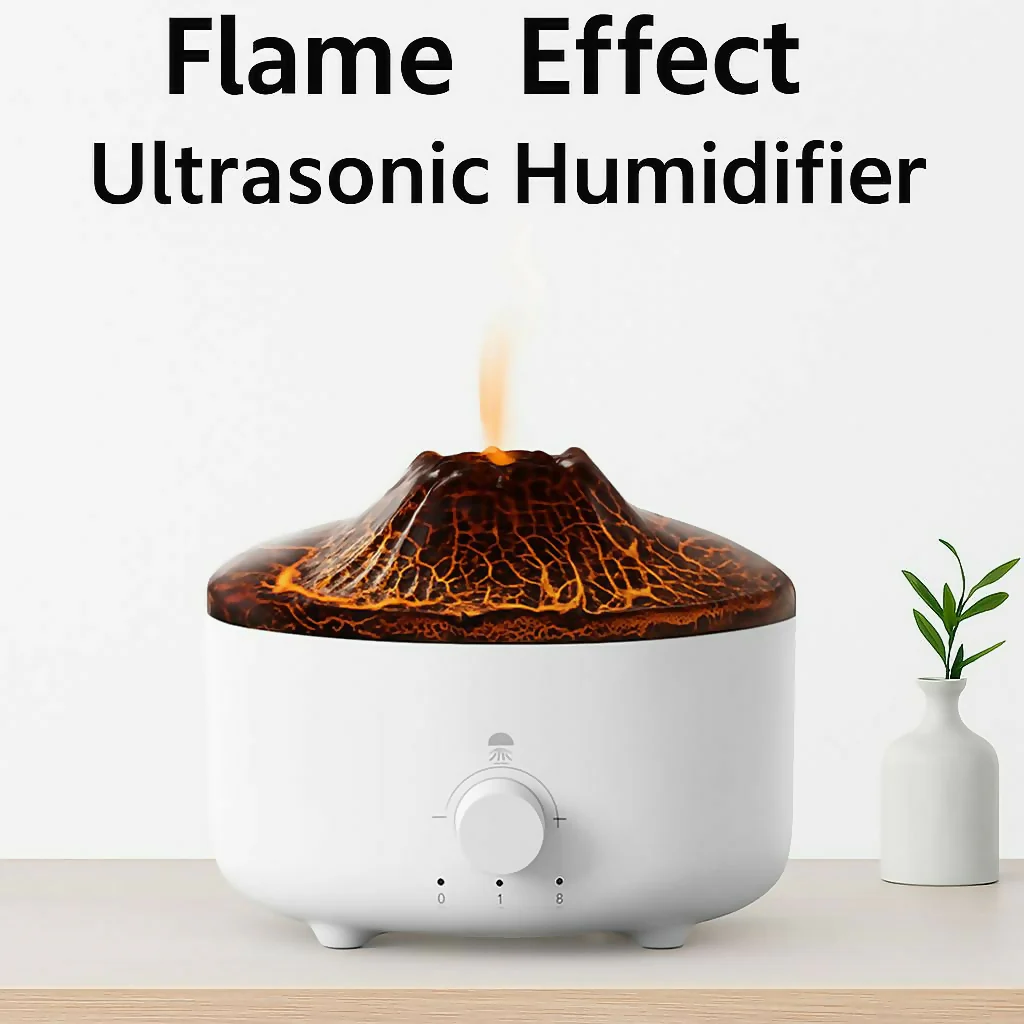 Flame Effect Ultrasonic Humidifier Volcano Aroma Diffuser - Image 4