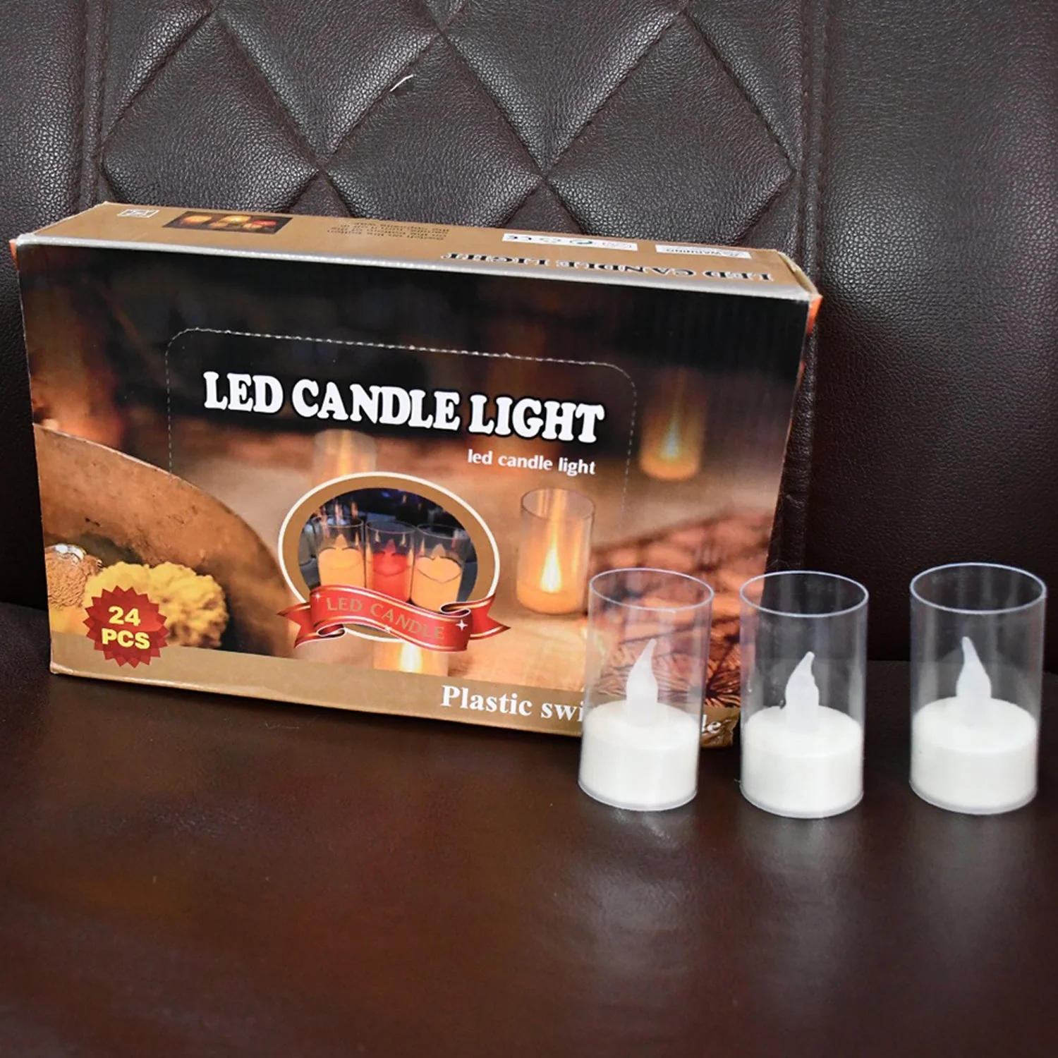 Flameless Candles with Transparent plastic Covers Set of 24 Pcs LED - Image 9