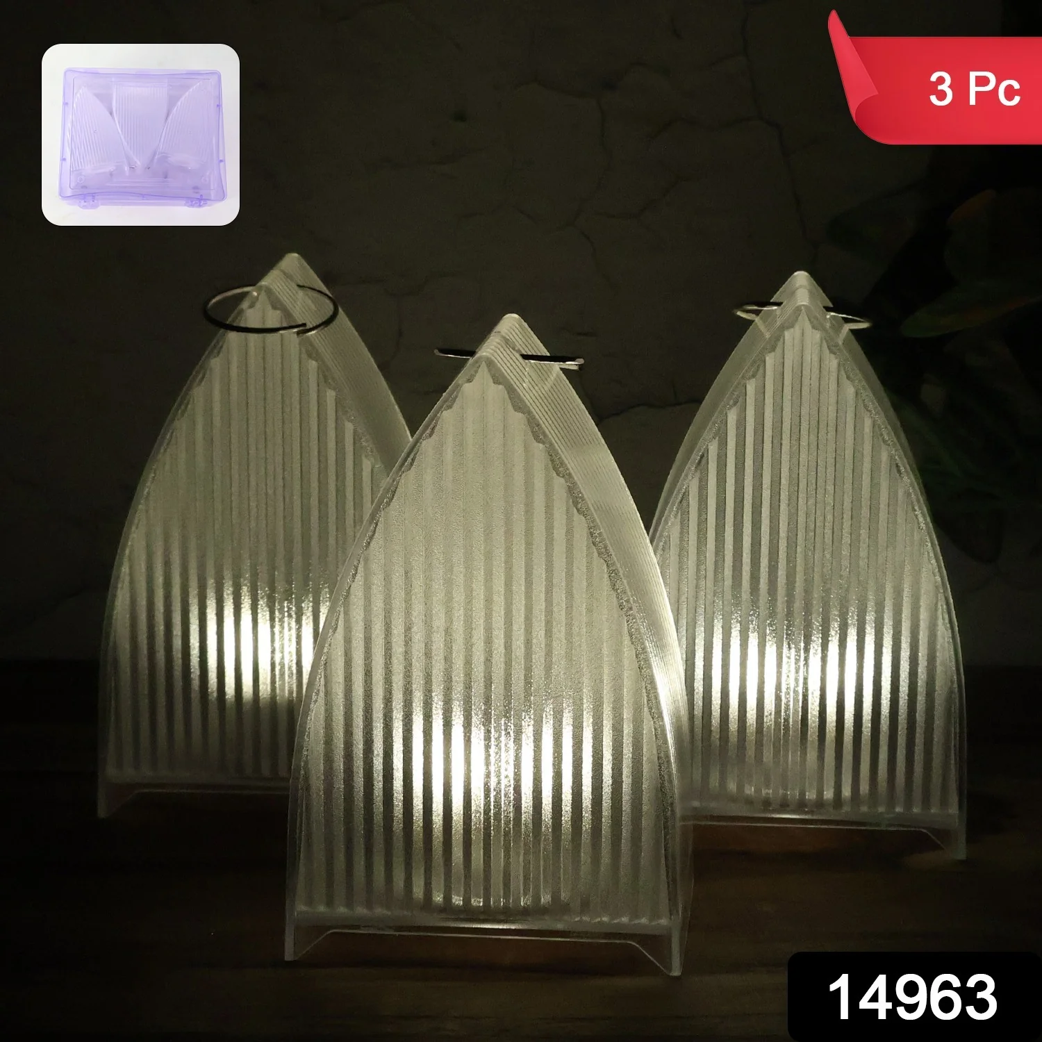 Flameless LED Decorative Lantern Lights - (3 Pc) - Image 2