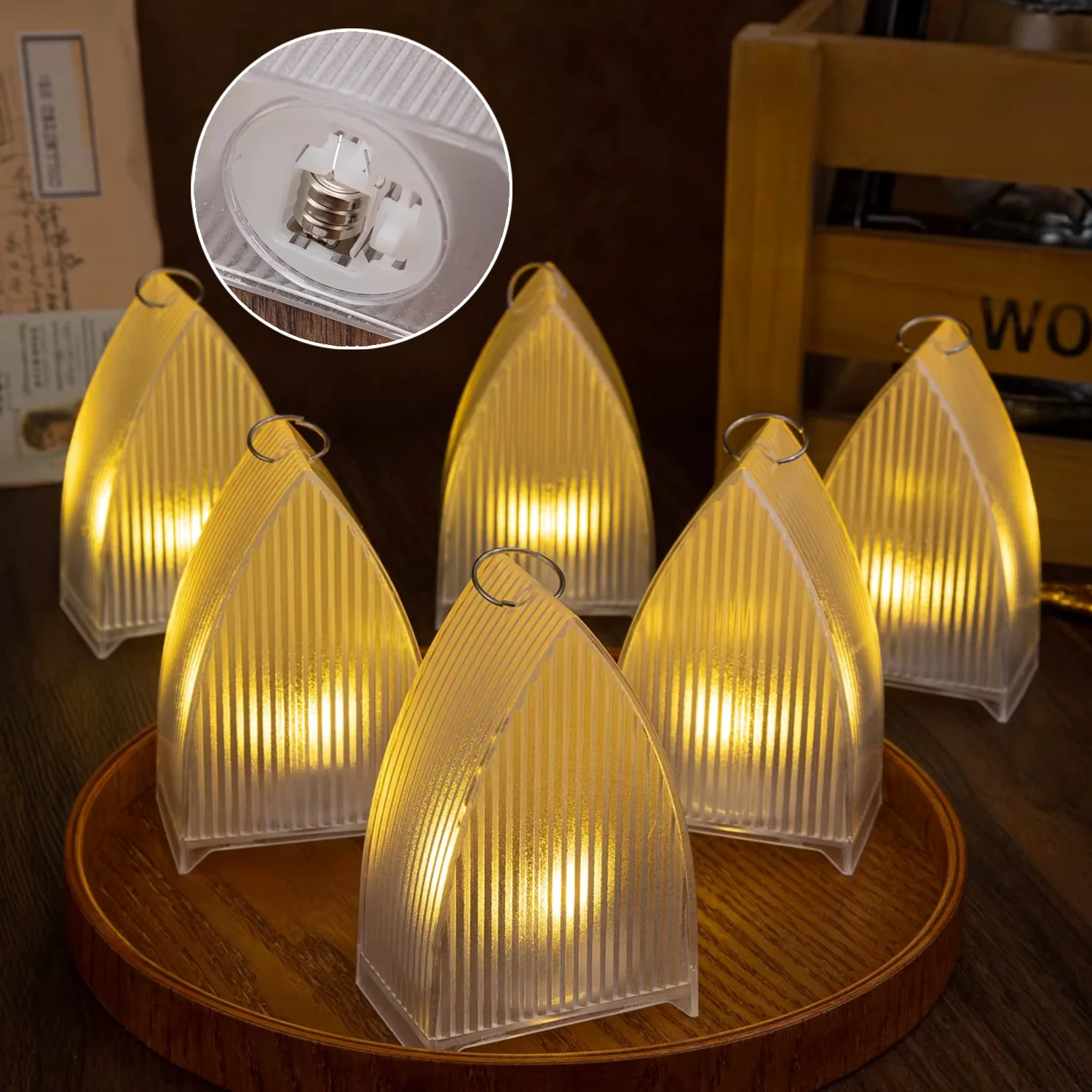 Flameless LED Decorative Lantern Lights - (3 Pc) - Image 3