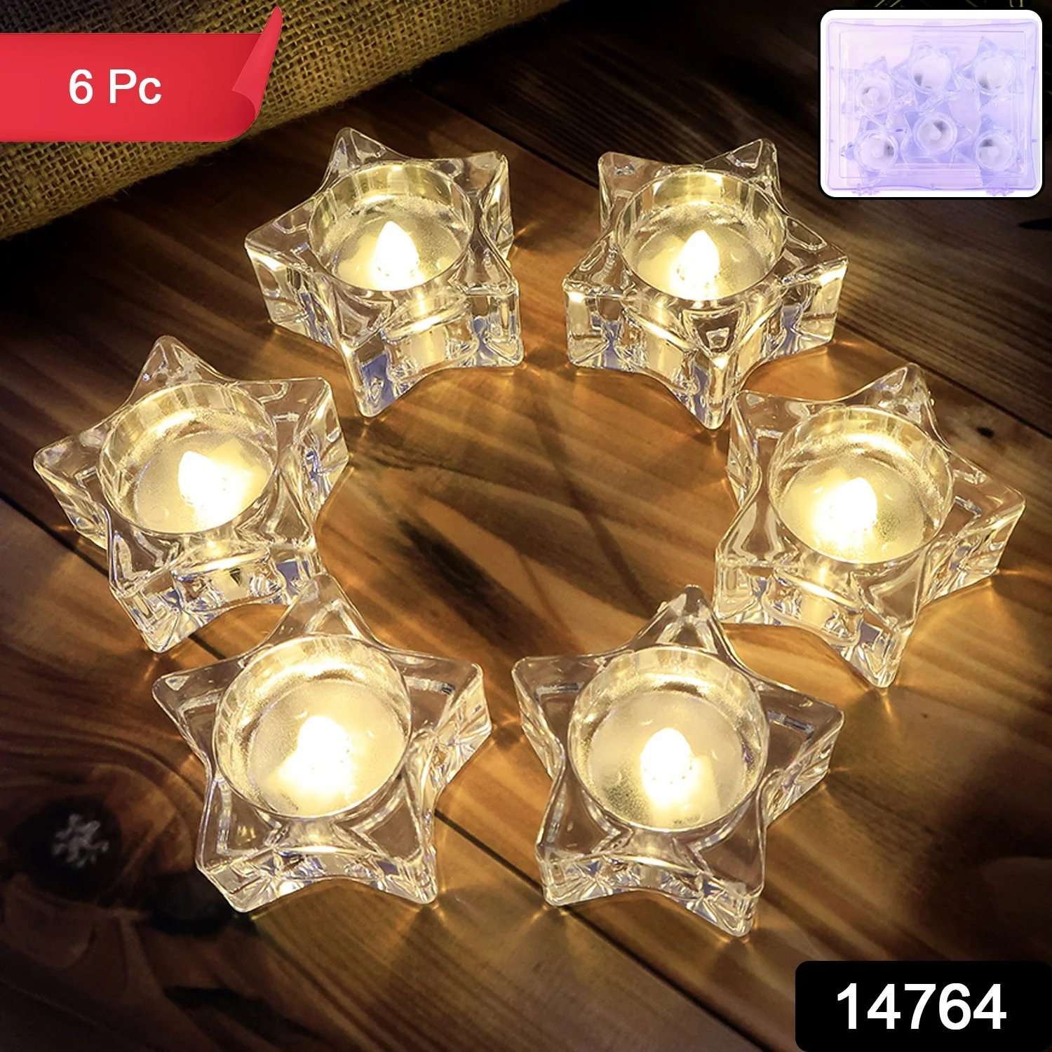 Flameless Star-Shaped LED Candles (6 Pc / Set) - Image 2