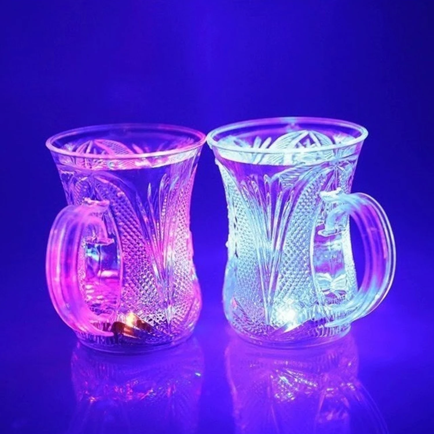 LED Light-Up Party Cups - Flashing Water-Activated Drinking Glasses Handle (2-Piece) - Image 6