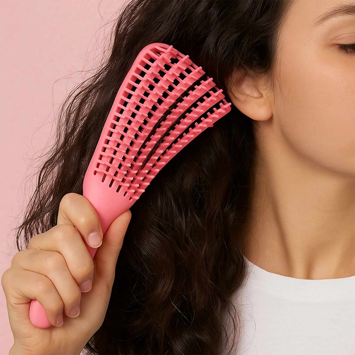 Flexible Detangling Hair Brush - (1 Pc) - Image 6