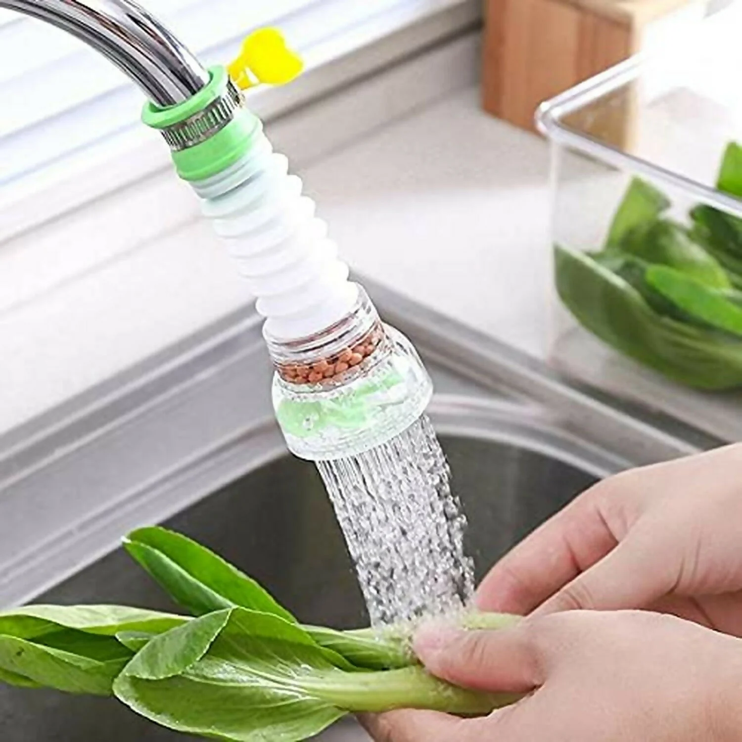 Flexible Kitchen Faucet Water Filter Tap Extender with Spray - Image 2