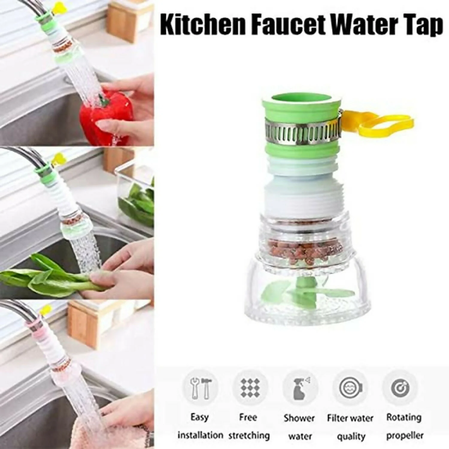 Flexible Kitchen Faucet Water Filter Tap Extender with Spray - Image 5