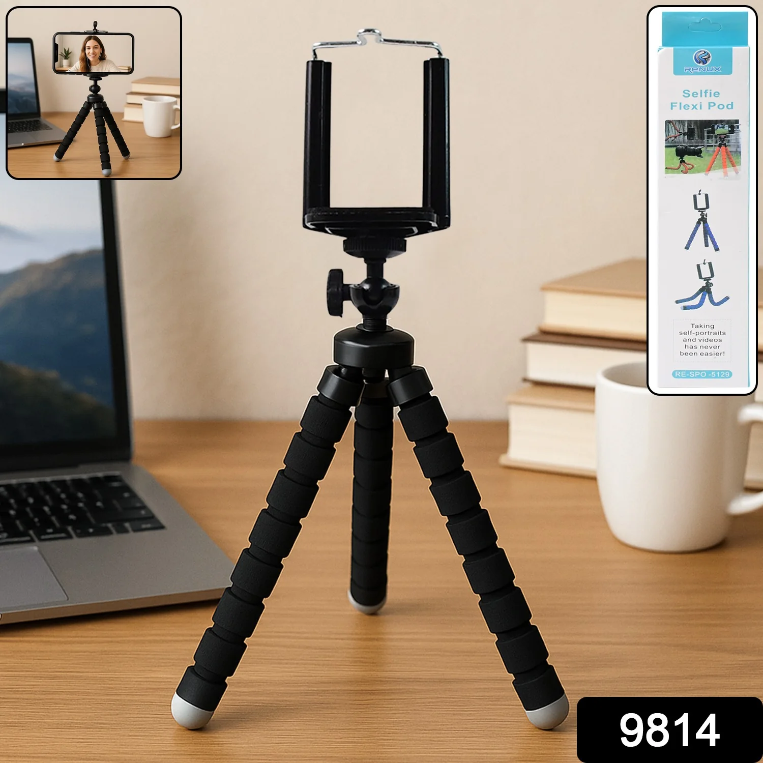 Flexible Mini Tripod Stand with Adjustable Mobile Holder - Image 11